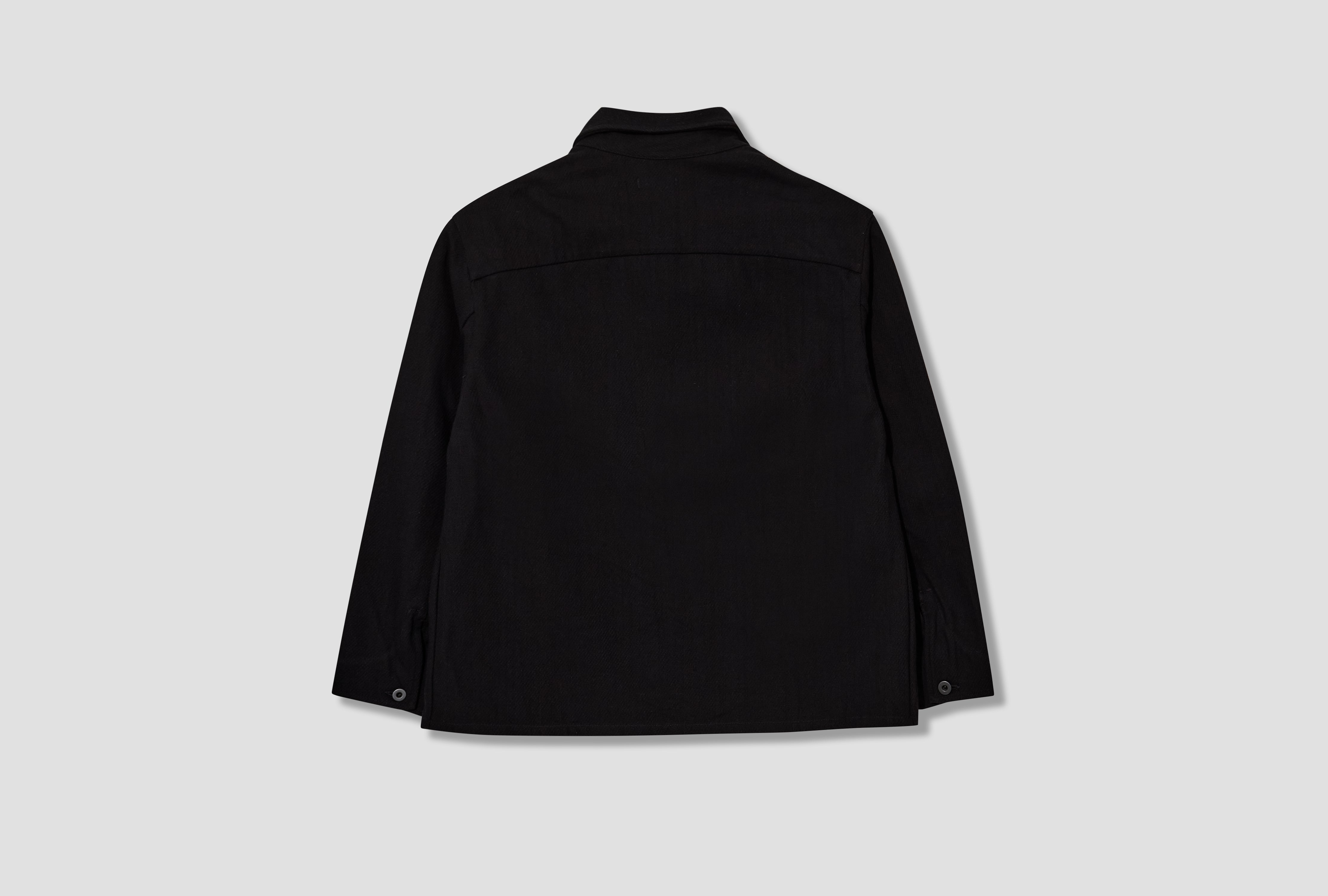 THREE POCKET JACKET - COTTON KERSEY / BLACK
