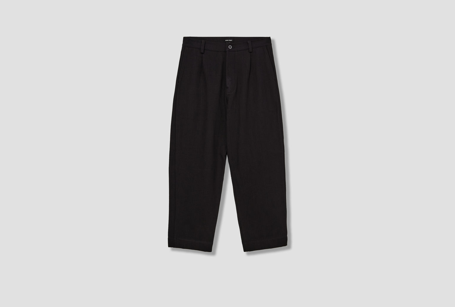 SINGLE PLEAT PANT - COTTON KERSEY / BLACK