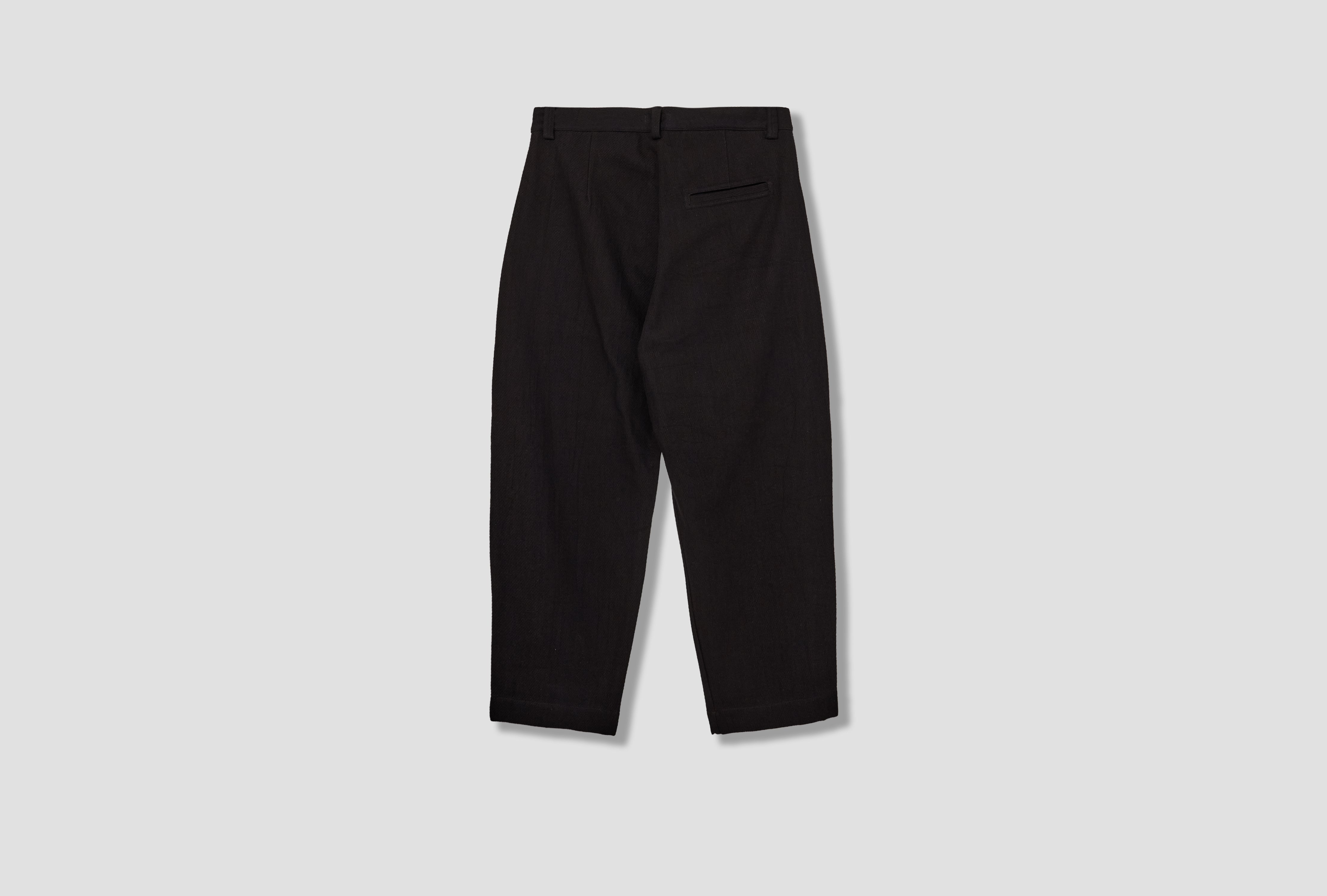 SINGLE PLEAT PANT - COTTON KERSEY / BLACK