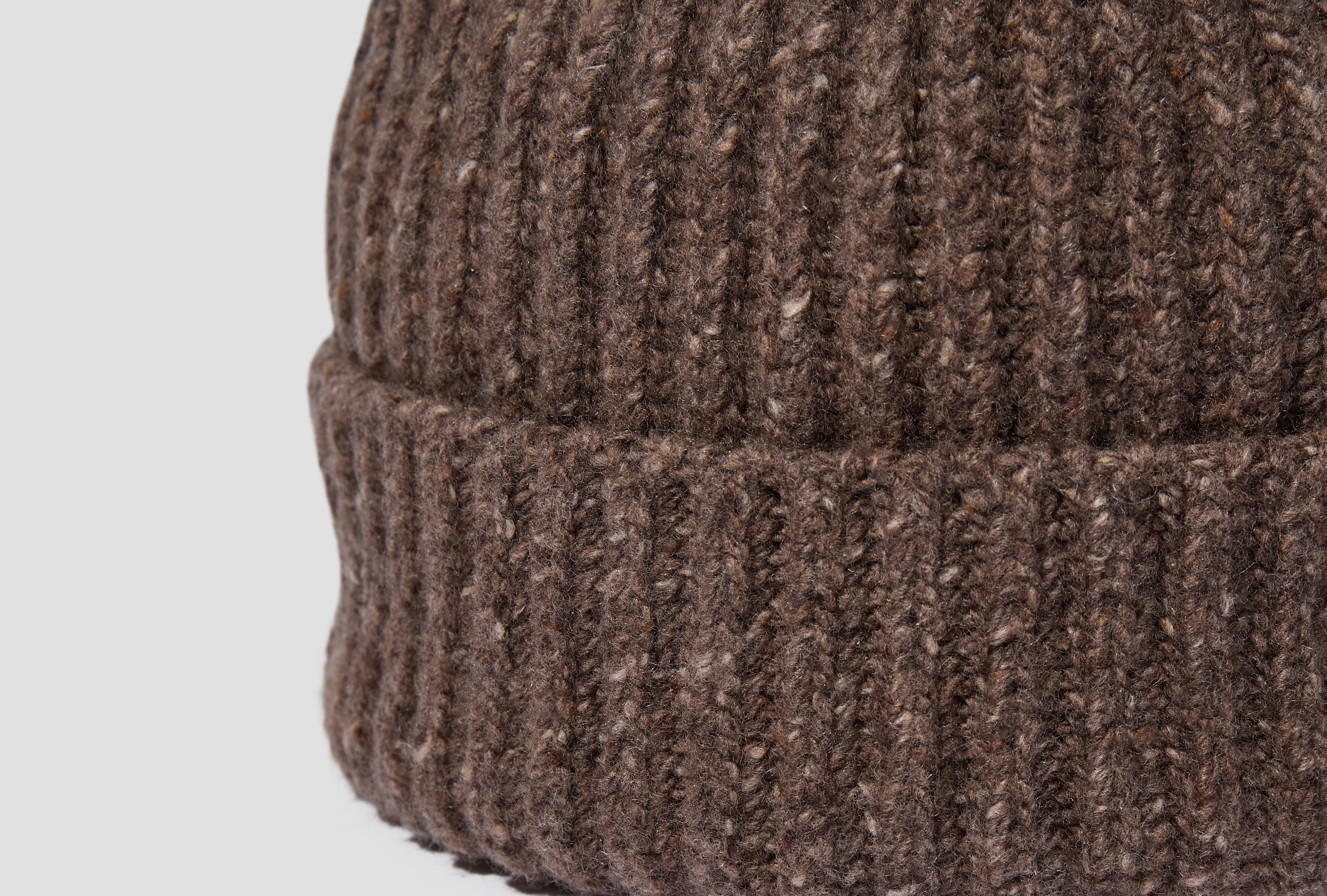 KNIT HAT - CASHMERE/WOOL TWEED / LIGHT BROWN