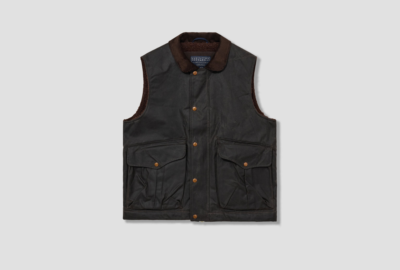 LINED ALLIGATOR VEST 7917-WX Dark brown