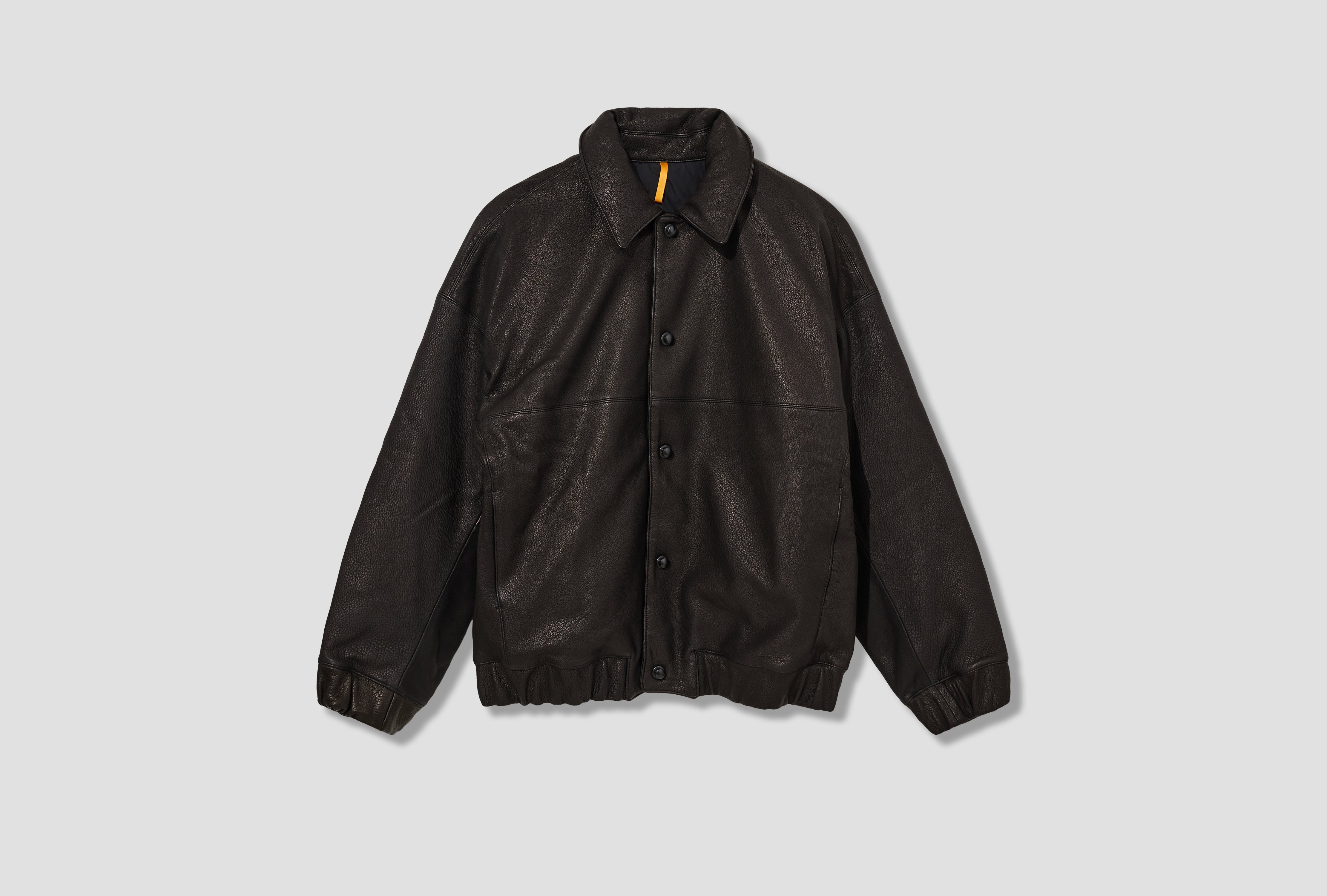 DOWN BLOUSON - BLACK ECO DEERSKIN R19D3