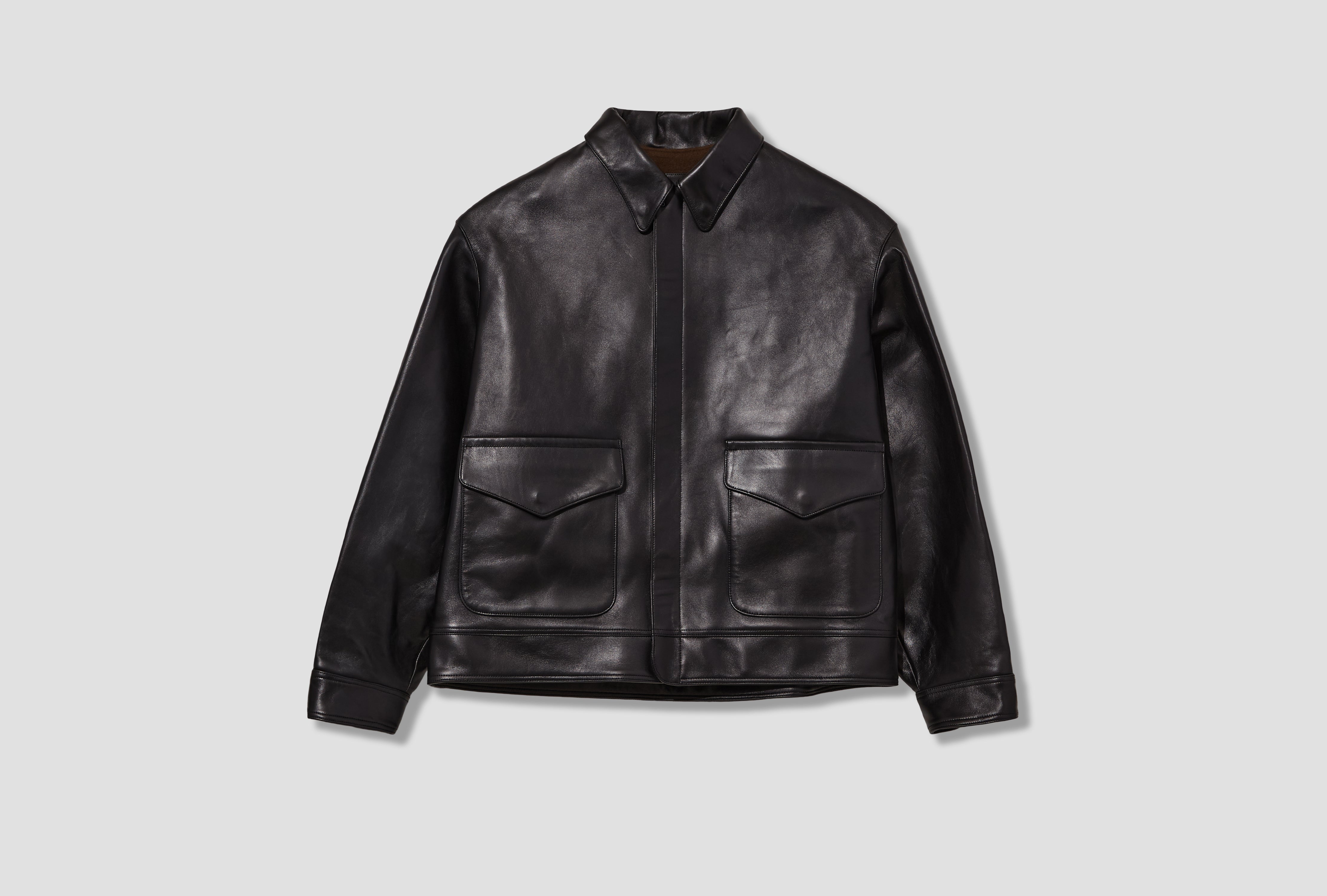 LEATHER TYPE A-2  FLIGHT JACKET 25AAP-01-12 Black