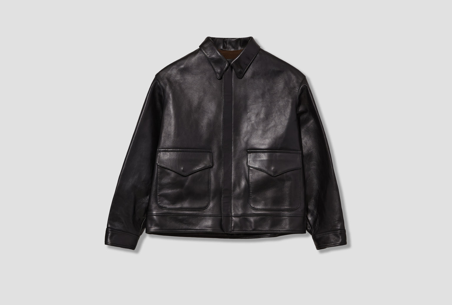 LEATHER TYPE A-2  FLIGHT JACKET 25AAP-01-12 Black