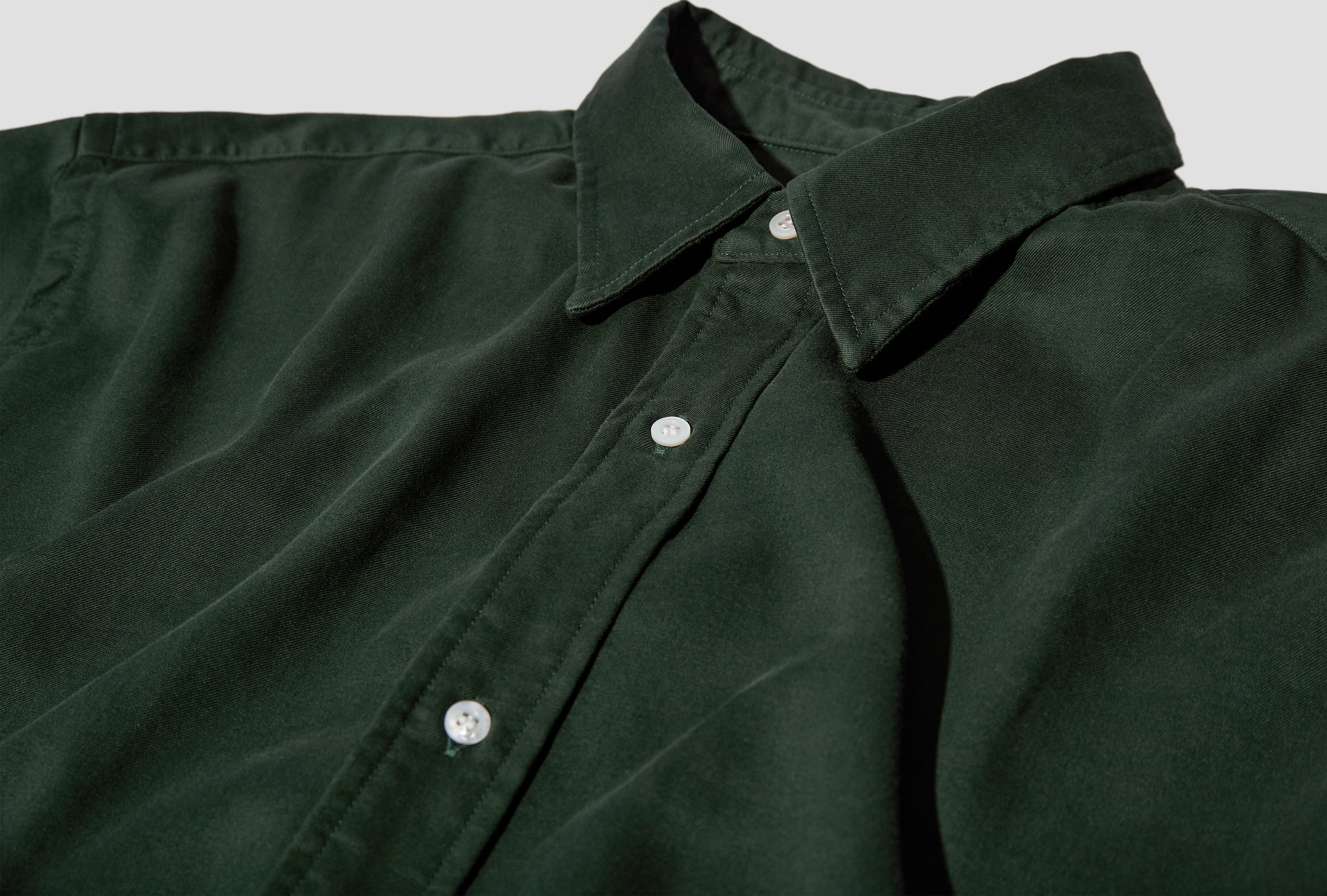 DOUBLE WEAVE TWILL REGULAR COLLAR SHIRT 25AAP-02-10 Green
