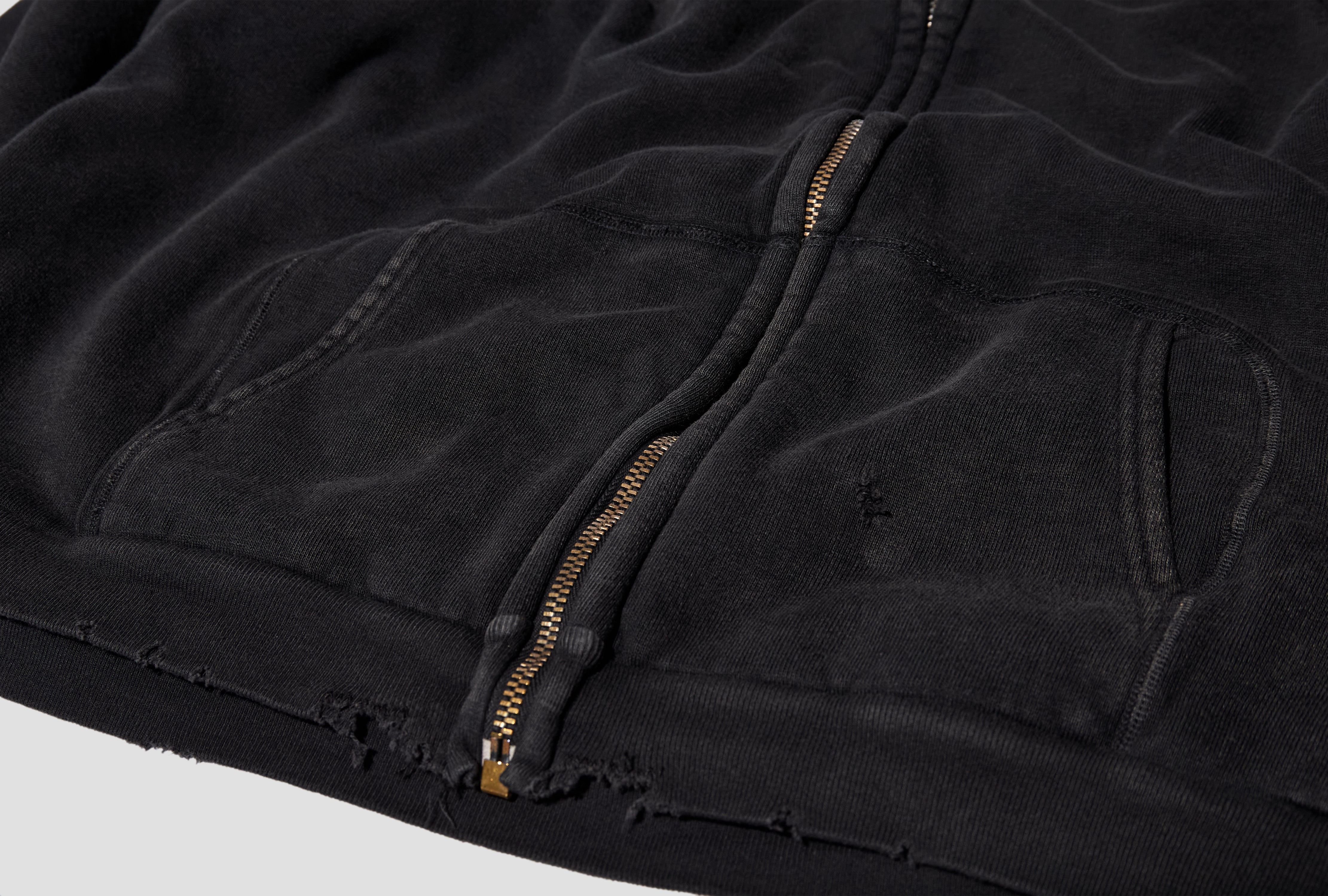 VINTAGE ZIP SWEAT HOODIE 25AAP-05-12 Black