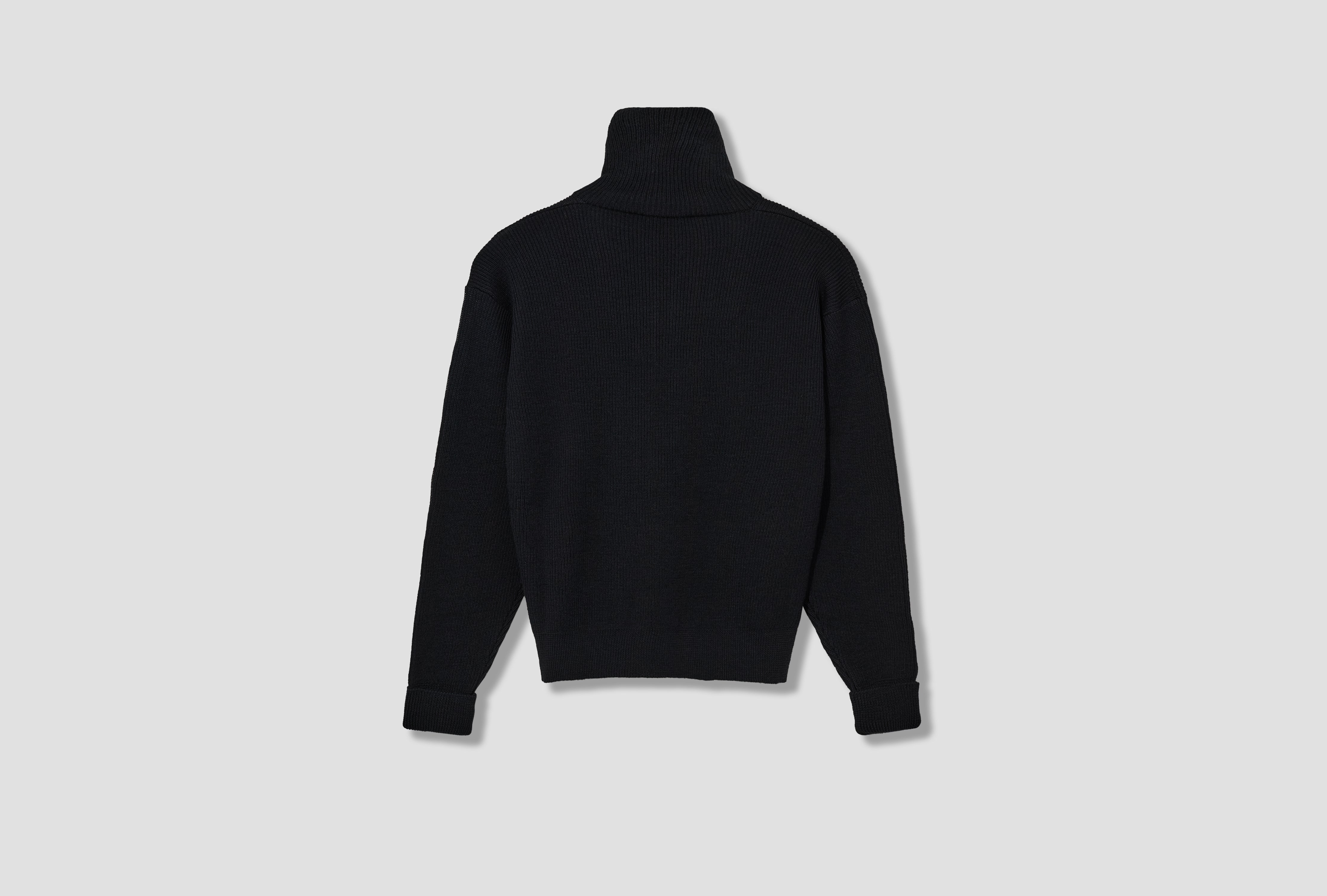 HALF ZIP SWEATER - VIRGIN WOOL TO1439 LK1042 Black