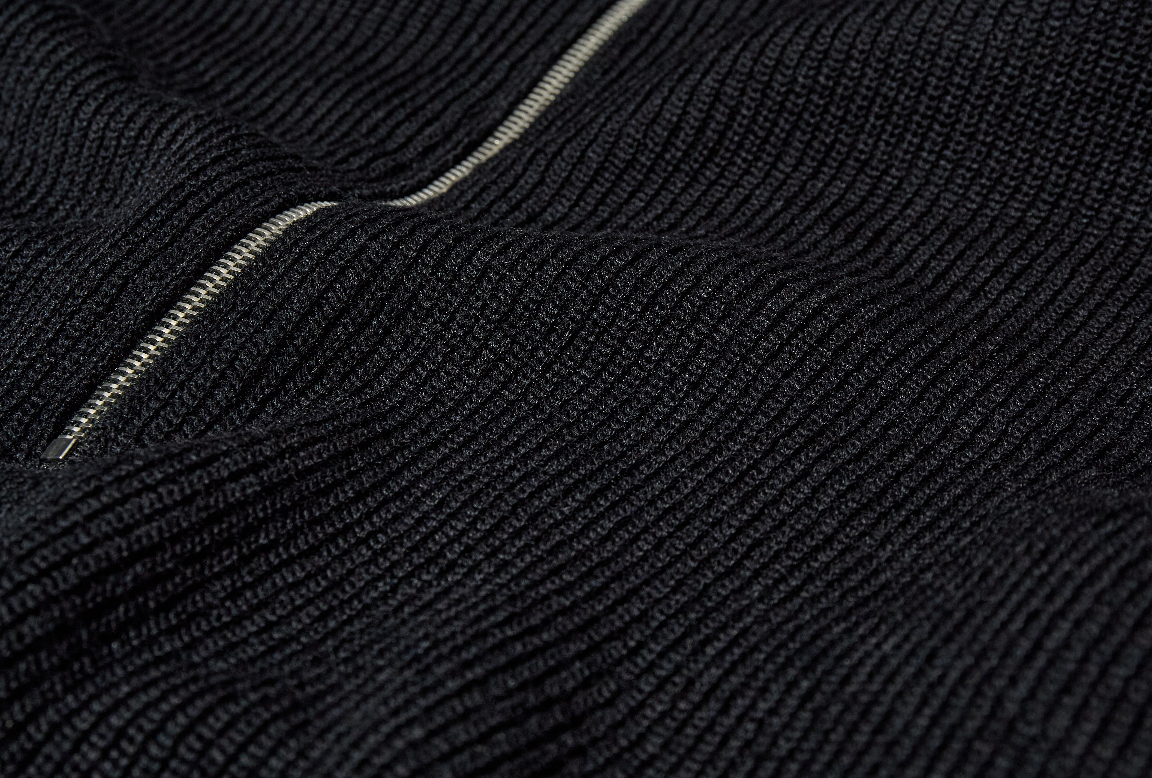 HALF ZIP SWEATER - VIRGIN WOOL TO1439 LK1042 Black