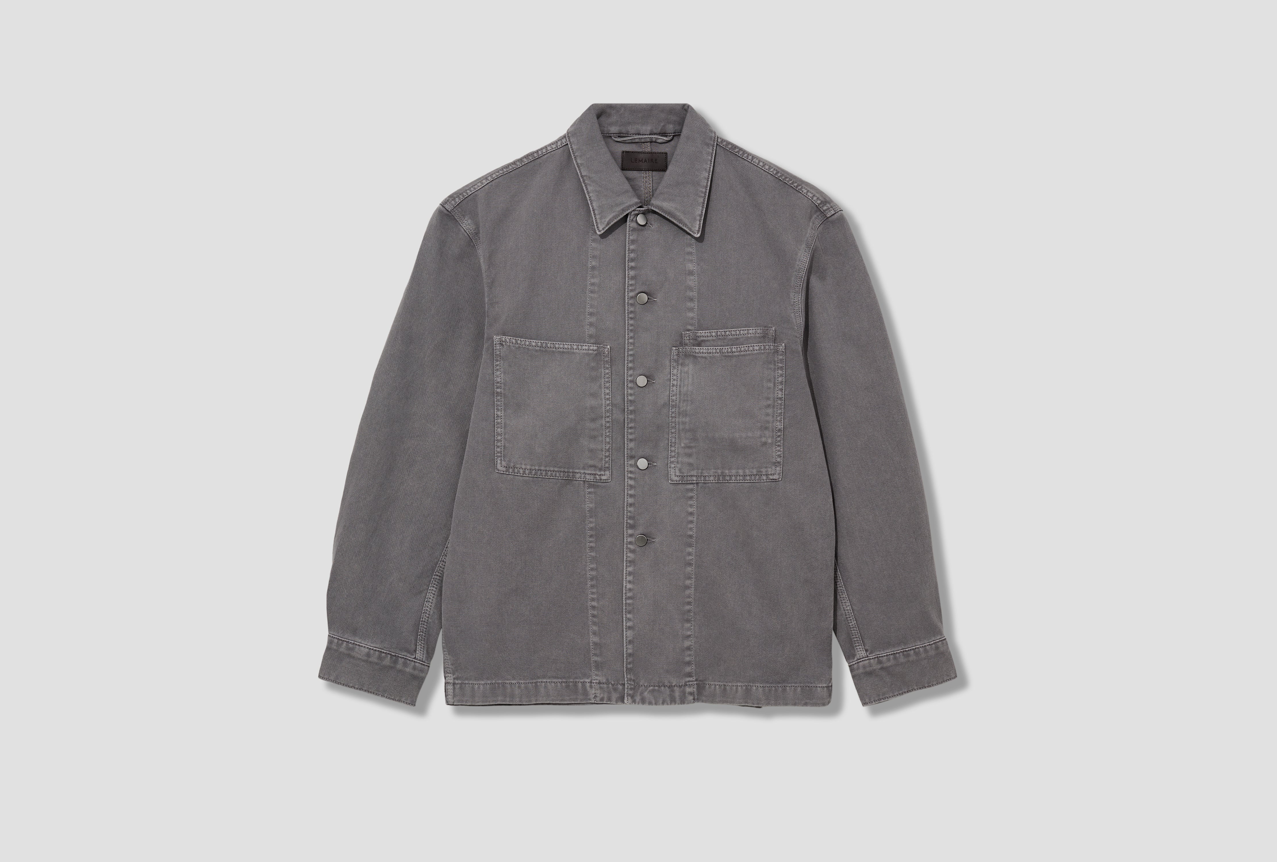 WORKWEAR OVERSHIRT - GARMENT DYED SNOW MEDIUM DENIM OV1024 LD1063 Grey