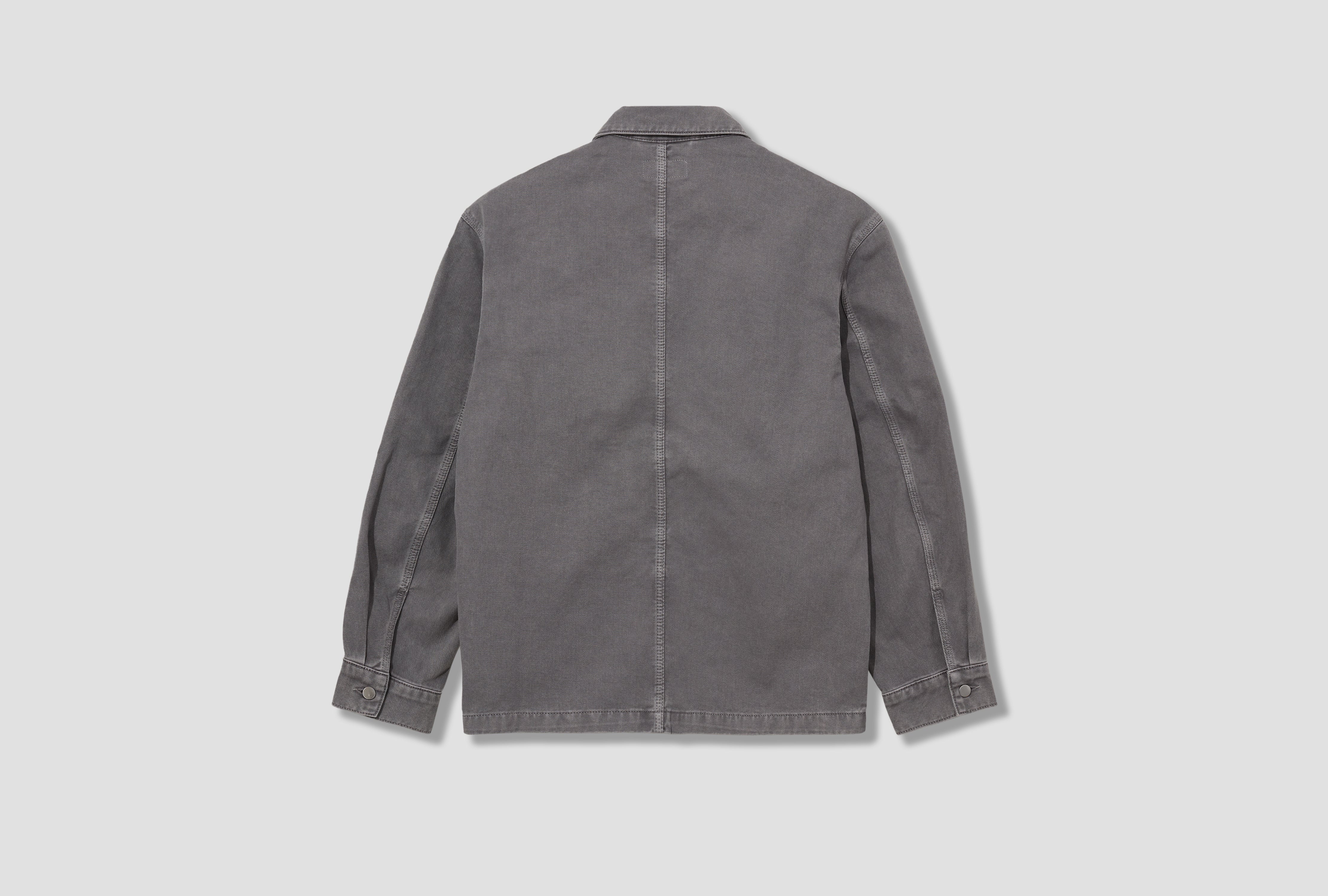 WORKWEAR OVERSHIRT - GARMENT DYED SNOW MEDIUM DENIM OV1024 LD1063 Grey