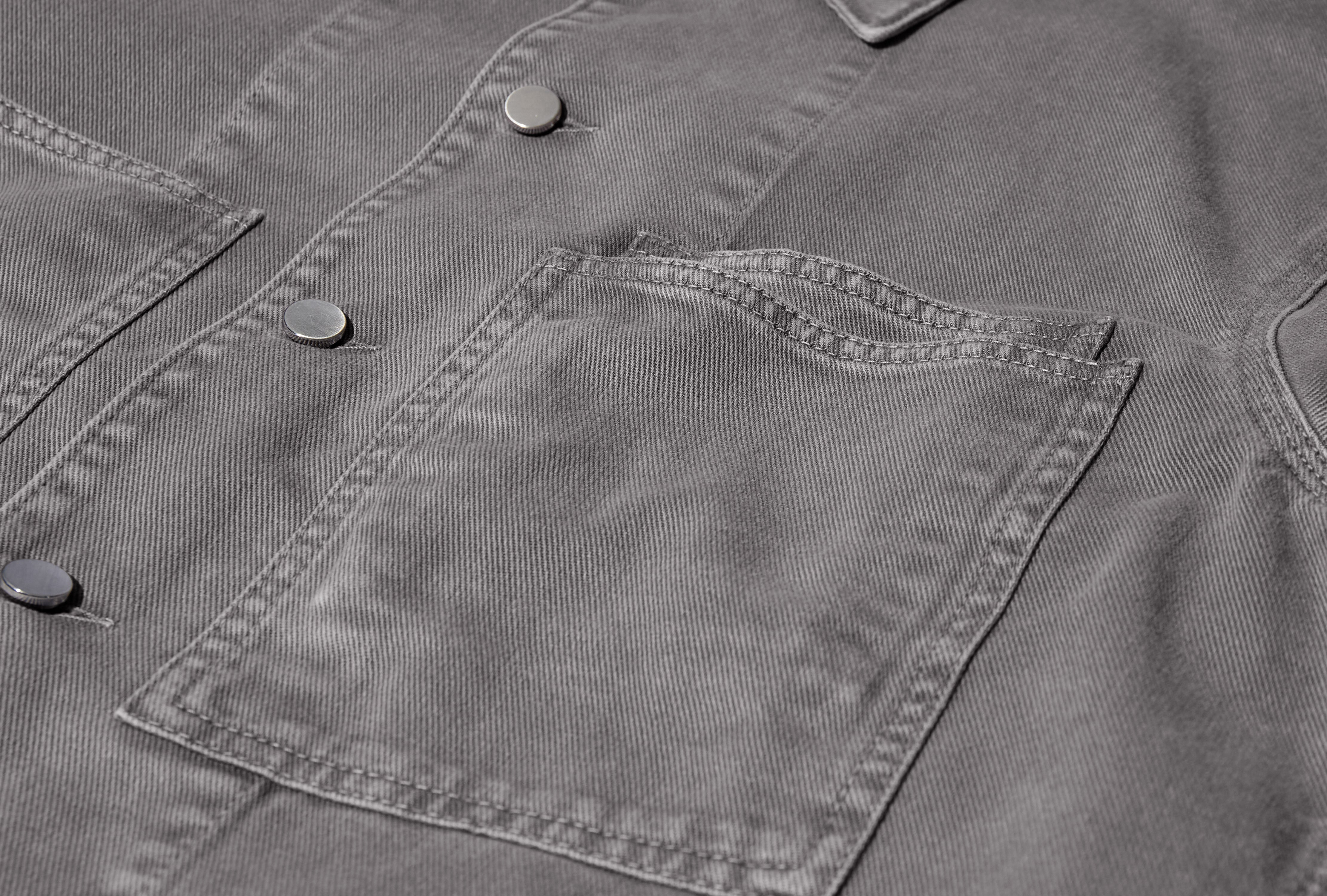 WORKWEAR OVERSHIRT - GARMENT DYED SNOW MEDIUM DENIM OV1024 LD1063 Grey