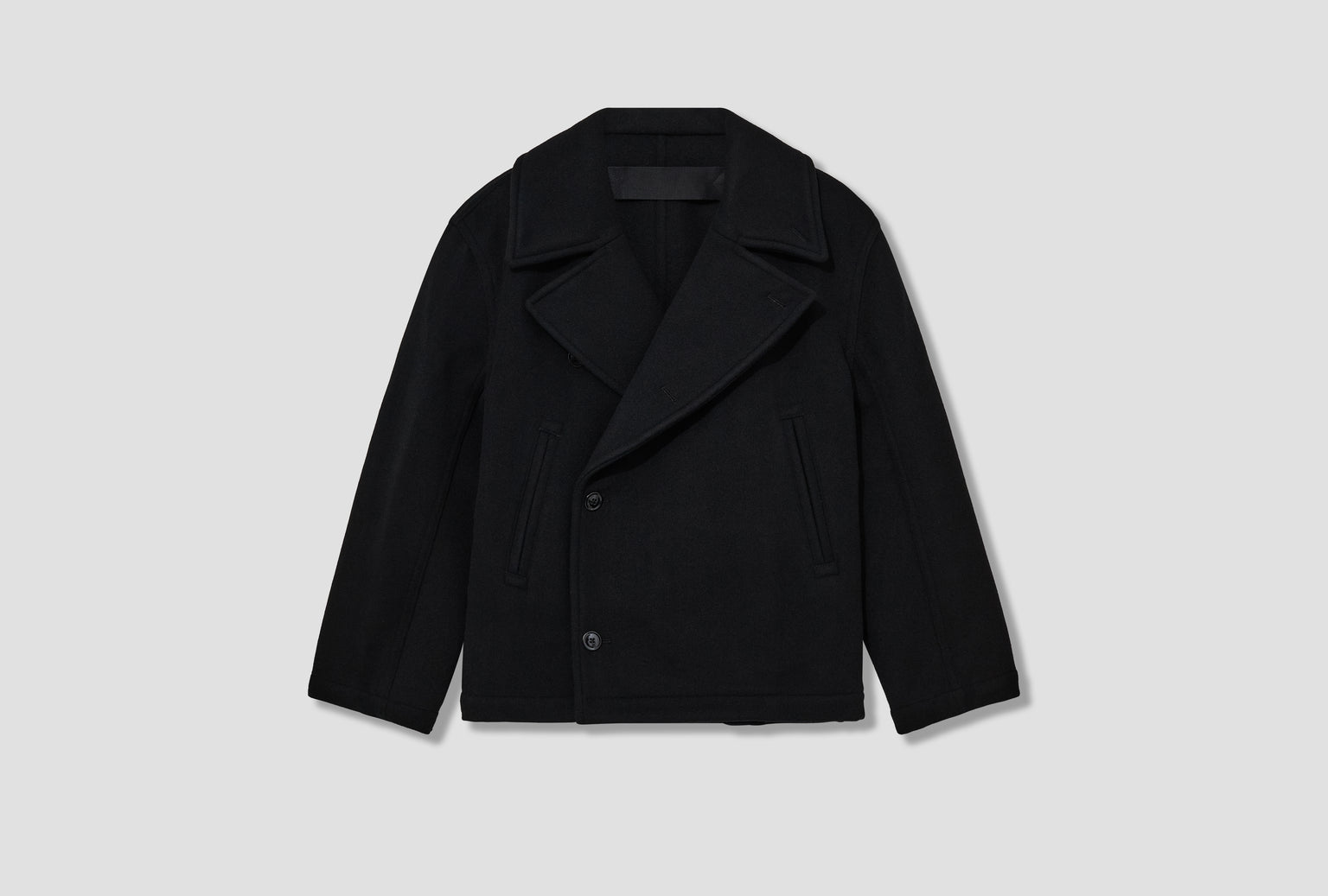 BOXY PEACOAT - DOUBLE WOOL CO1131 LF1116 Black