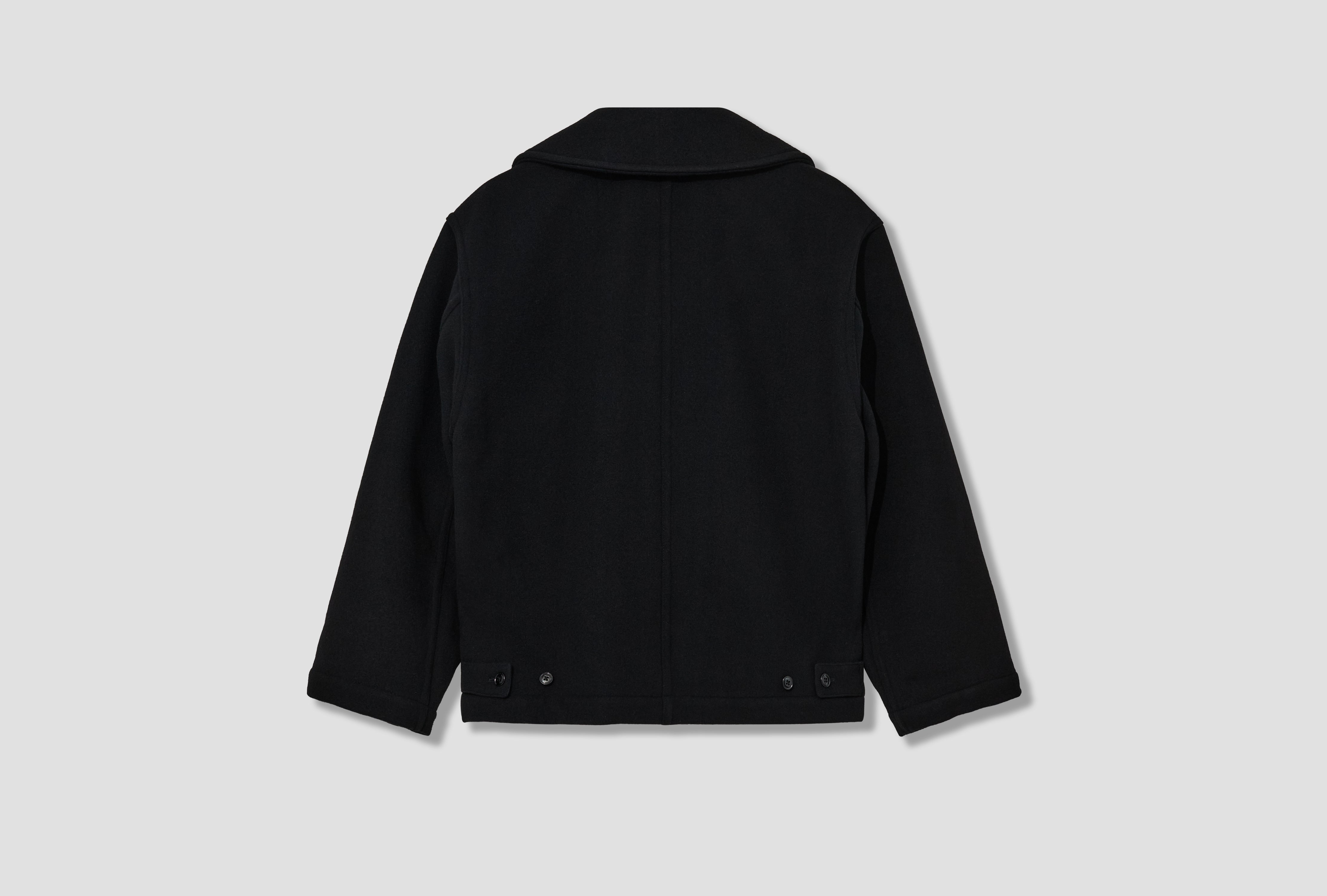 BOXY PEACOAT - DOUBLE WOOL CO1131 LF1116 Black