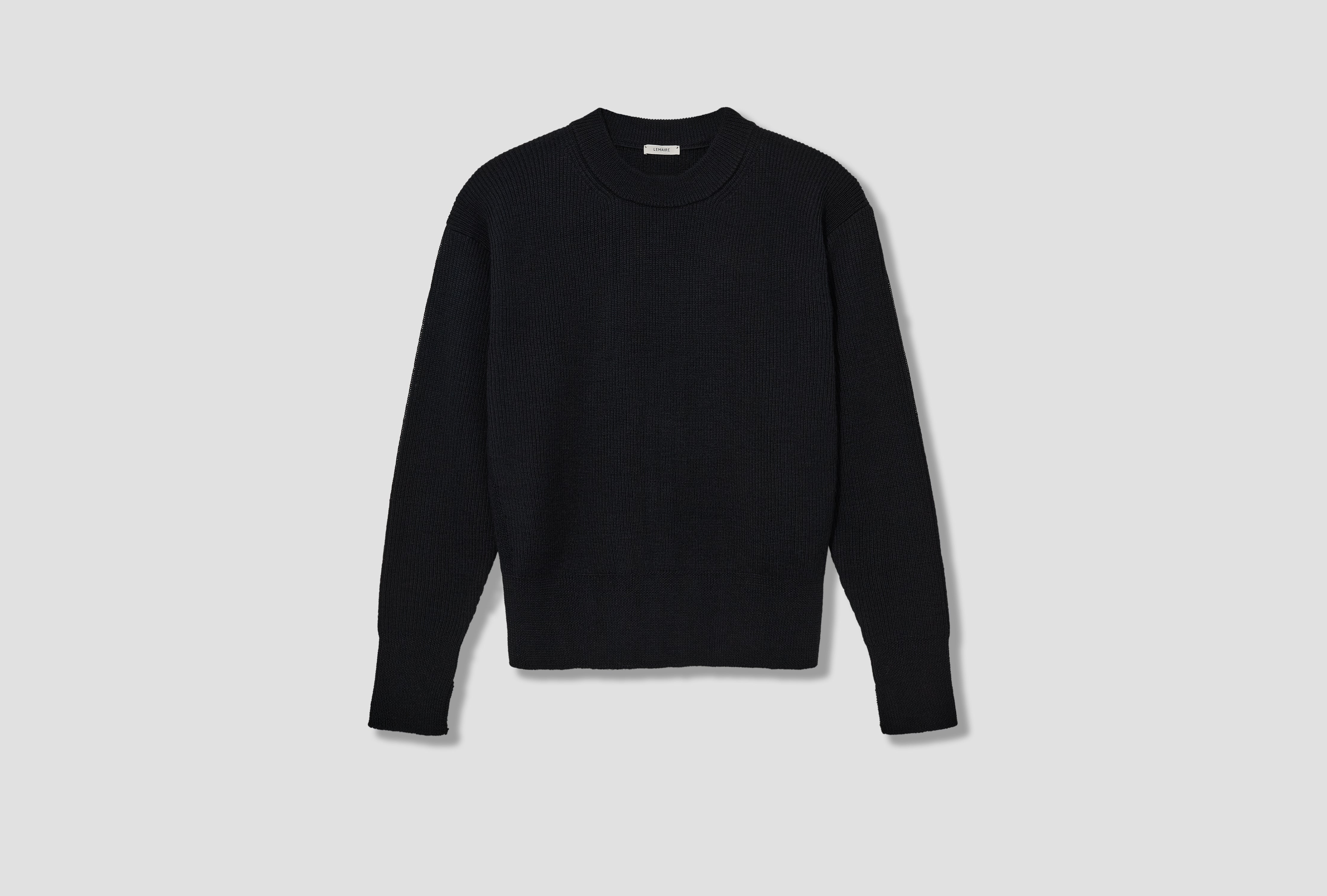 BOXY ROUND NECK SWEATER - VIRGIN WOOL TO1419 LK1042 Black