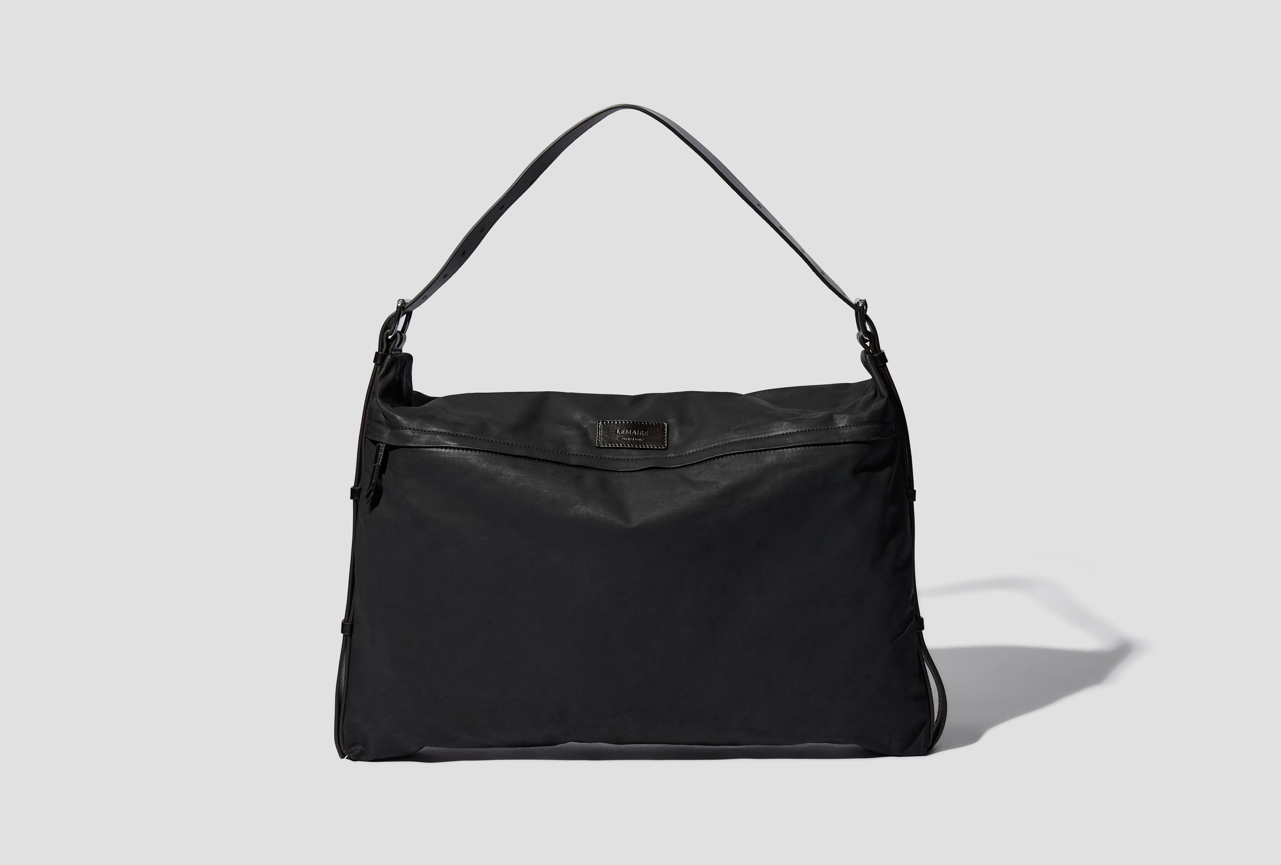 TRENCH POCKET MEDIUM BAG - WATER REPELLENT RESINATED COTTON CANVAS BG0168 LF1495 Black