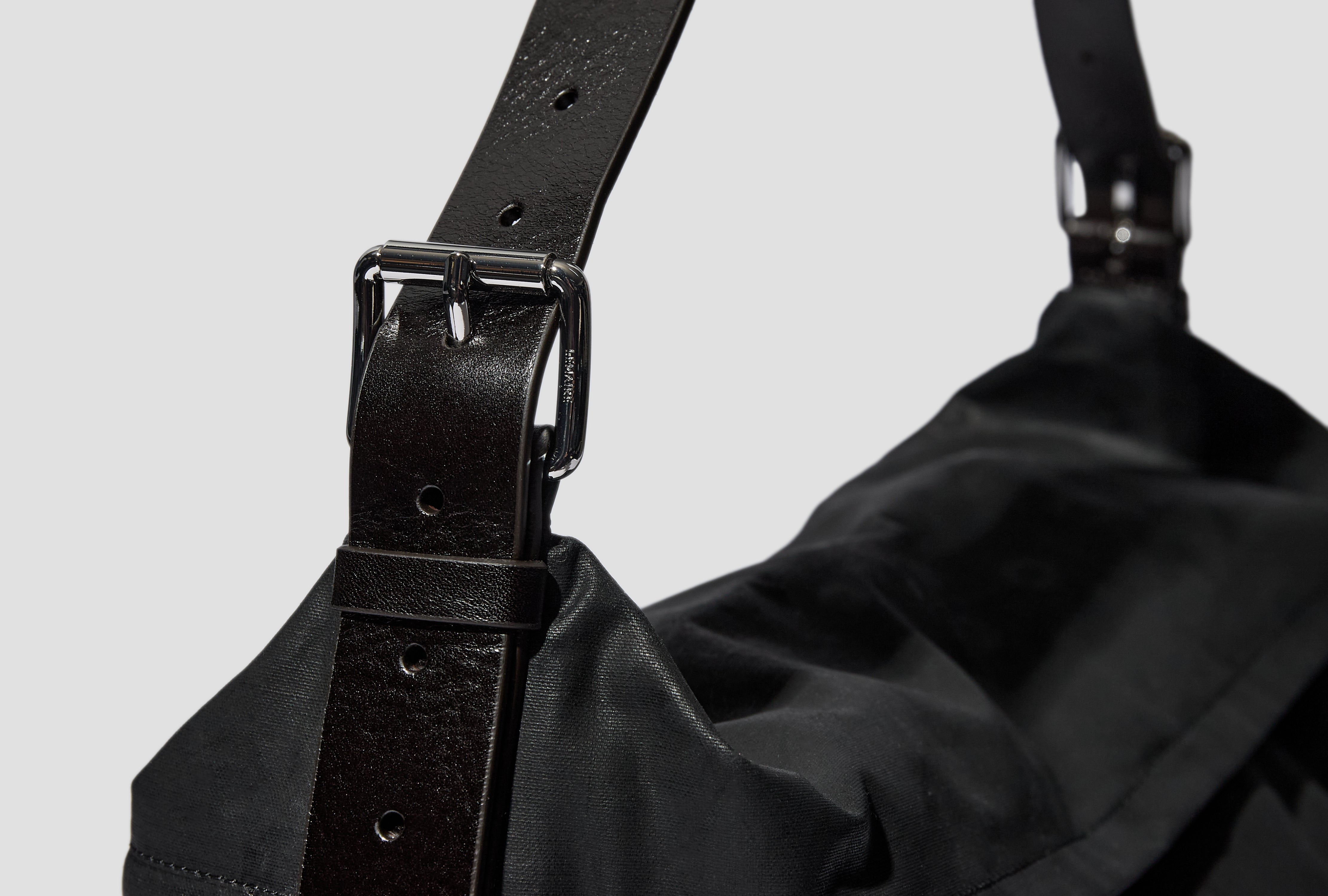 TRENCH POCKET MEDIUM BAG - WATER REPELLENT RESINATED COTTON CANVAS BG0168 LF1495 Black