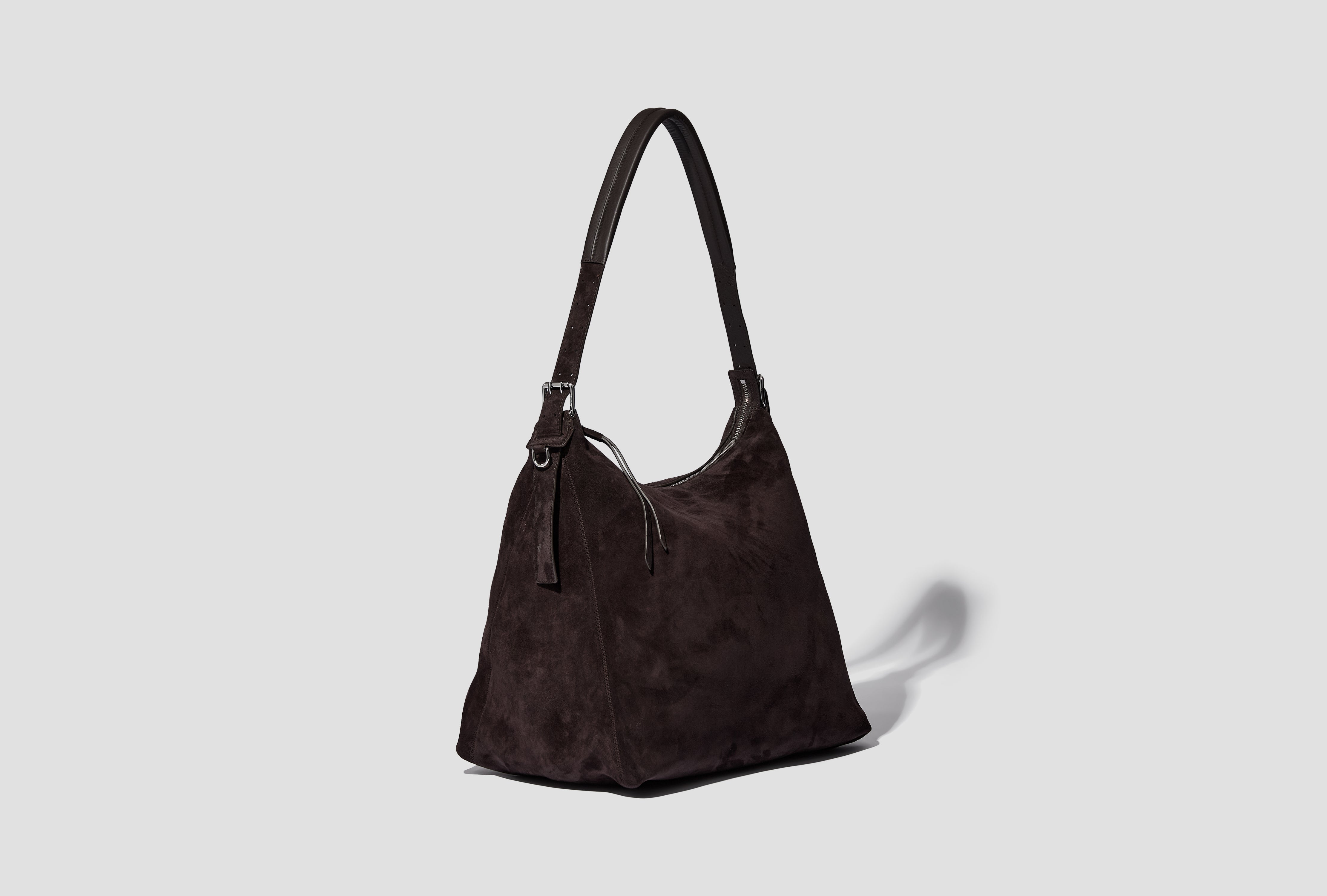 BELTED HOBO BAG - SUEDE LEATHER BG0189 LL0125 Dark brown