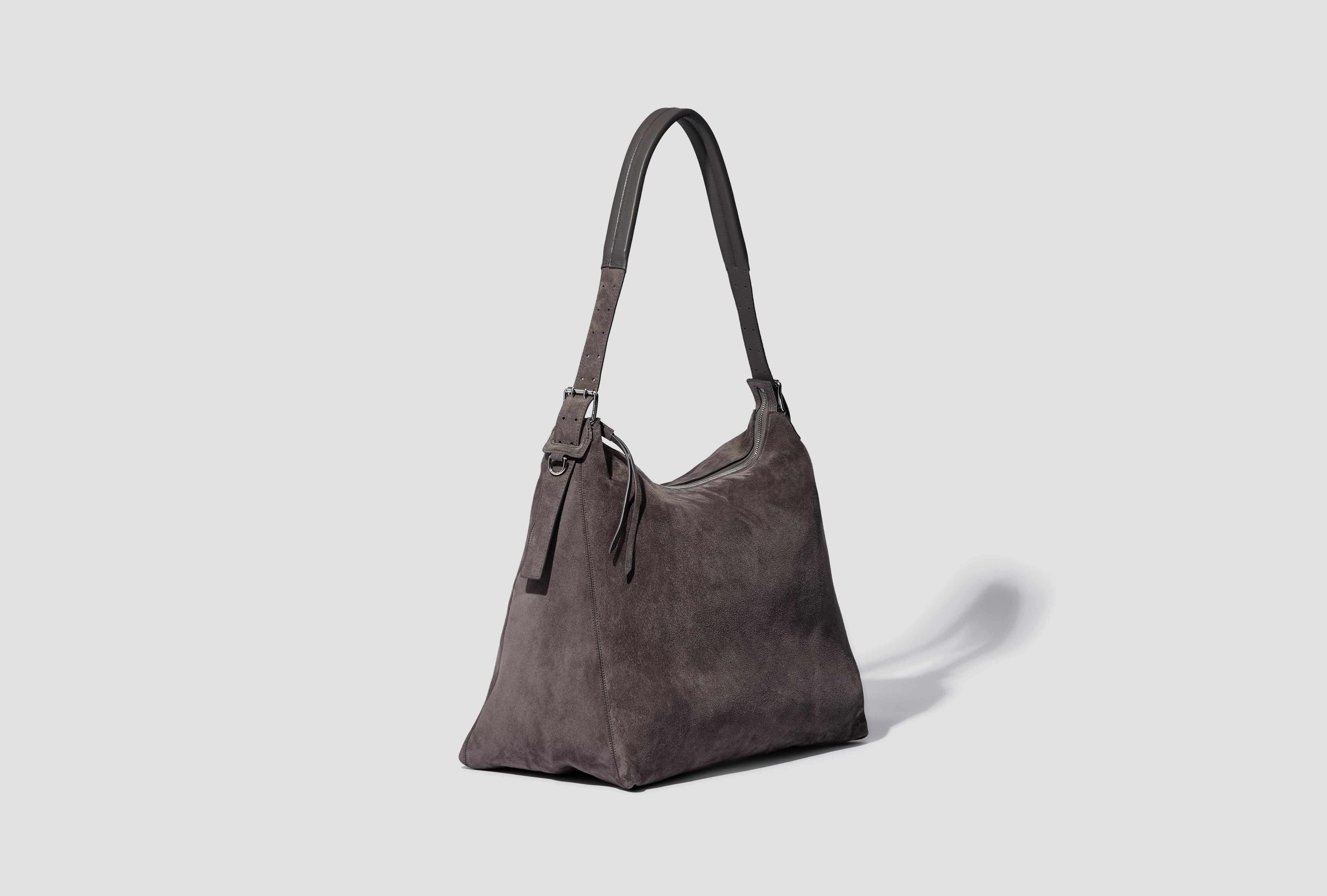 BELTED HOBO BAG - SUEDE LEATHER BG0189 LL0125 Grey