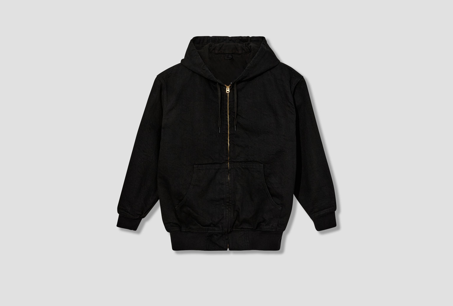 BLACK DENIM ZIP PARKA C03-01003 Black