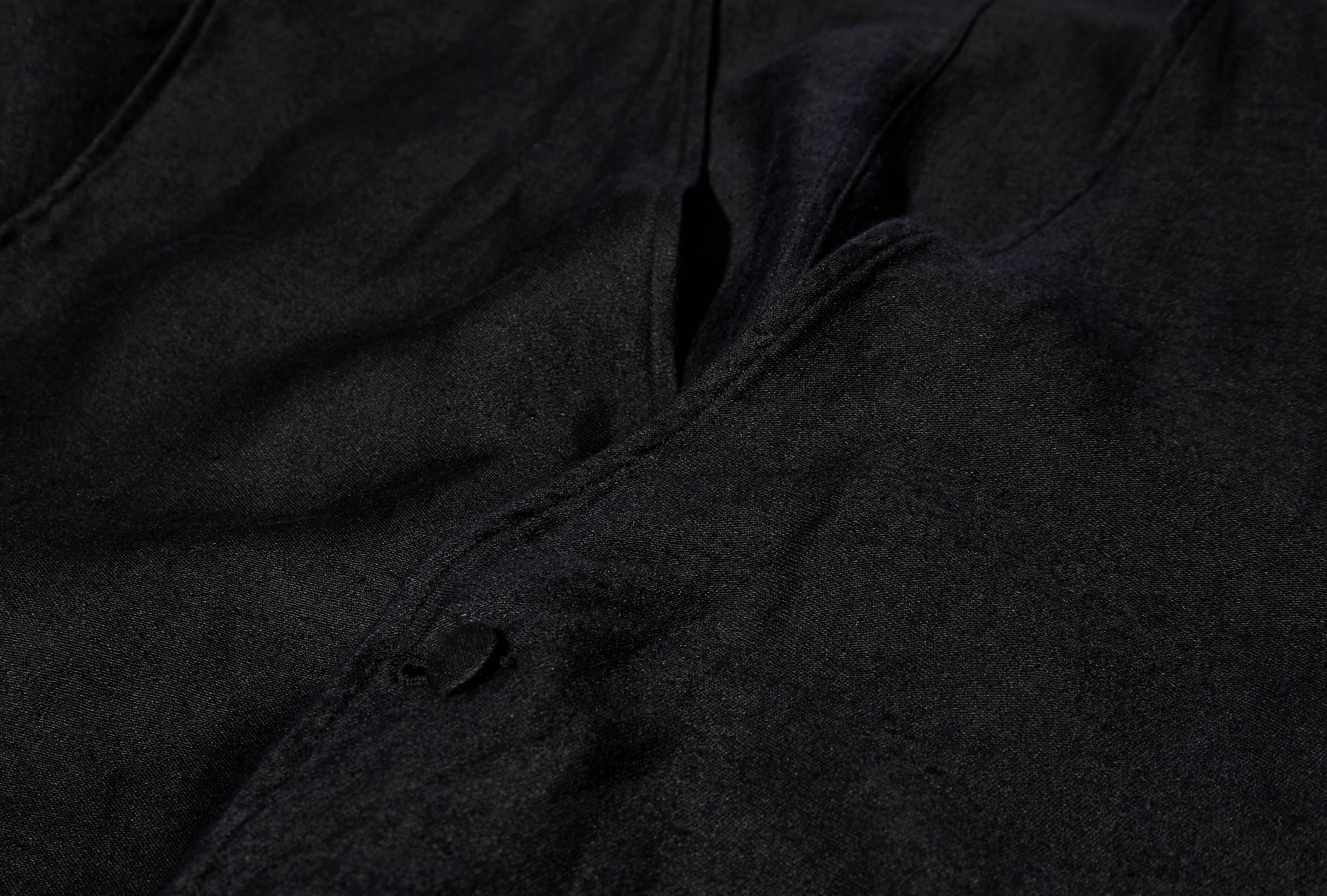 LINEN SATIN NO-COLLAR JACKET B01-01029 Black