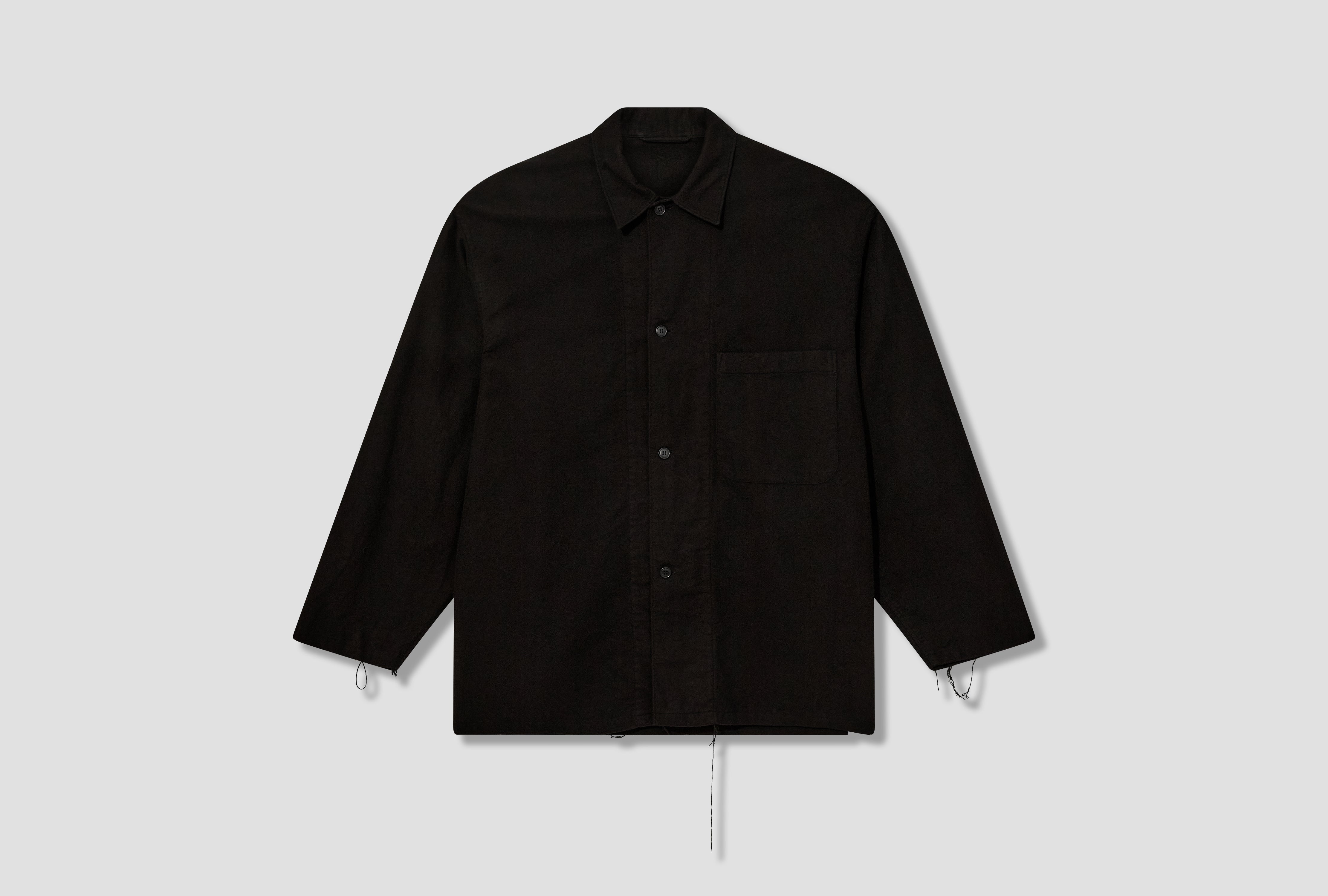 COTTON FLANNEL SHIRT JACKET C03-02002 Black