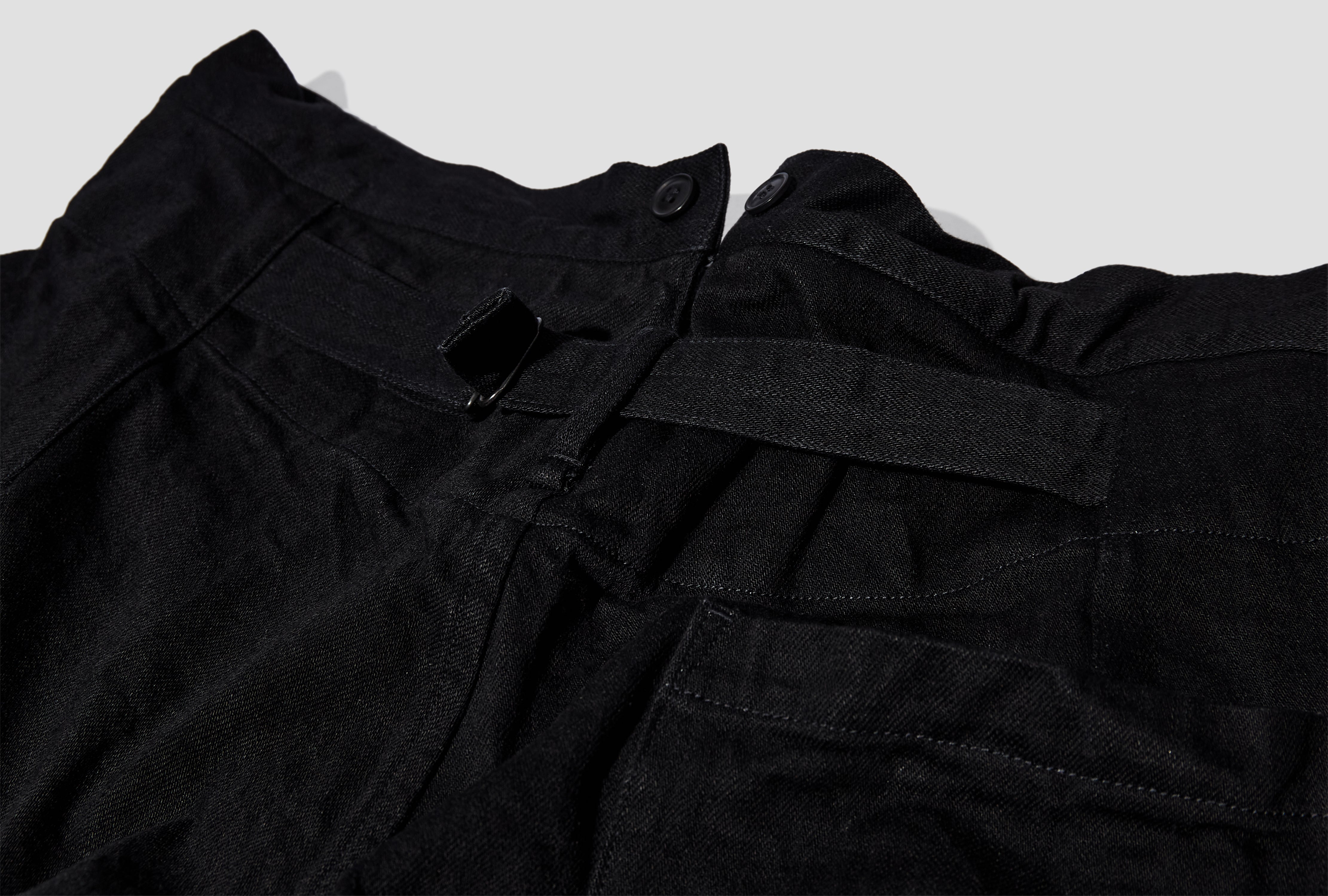 BLACK DENIM OVER PANTS C03-03002 Black