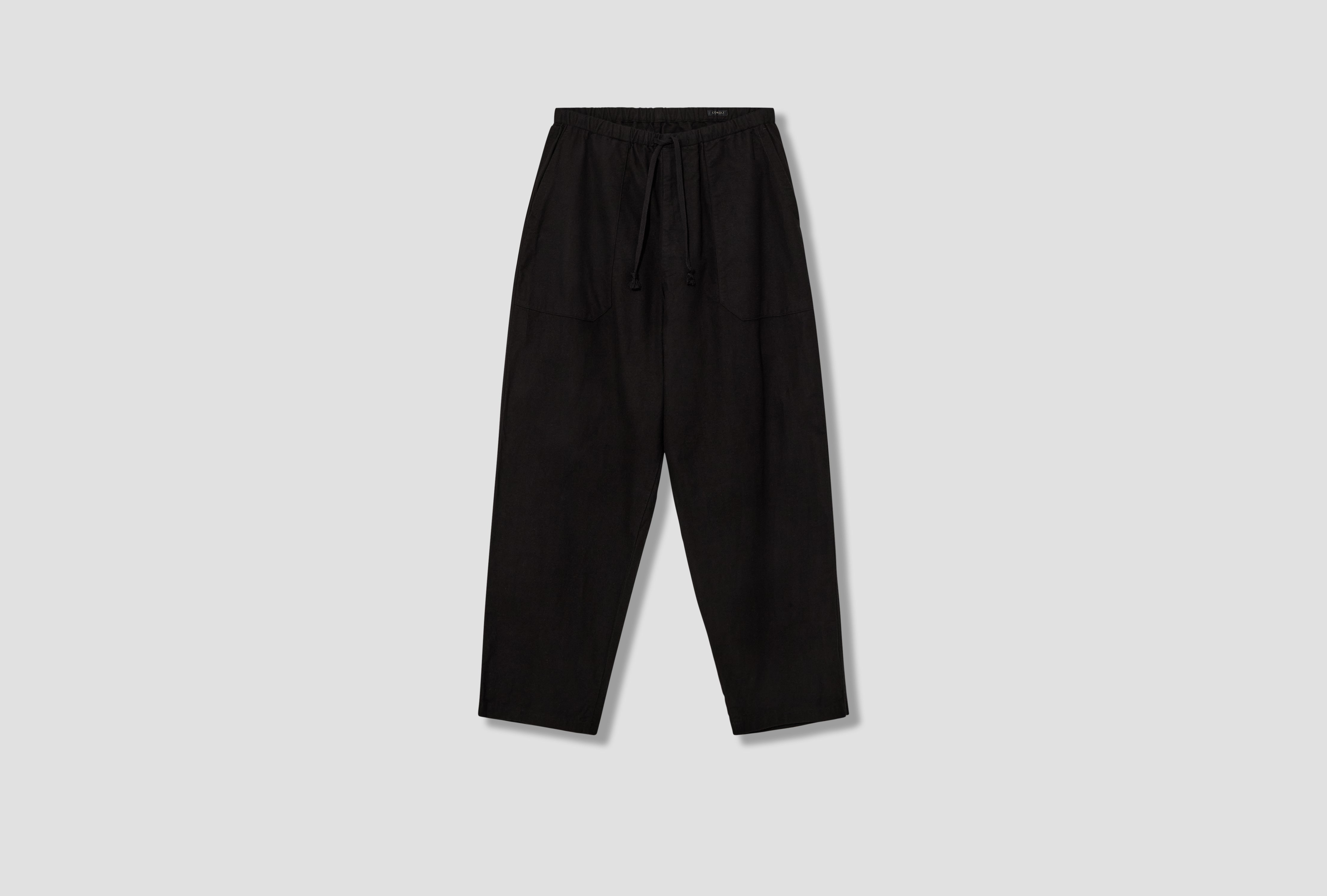 COTTON FLANNEL TAPERED PANTS C03-03024 Black