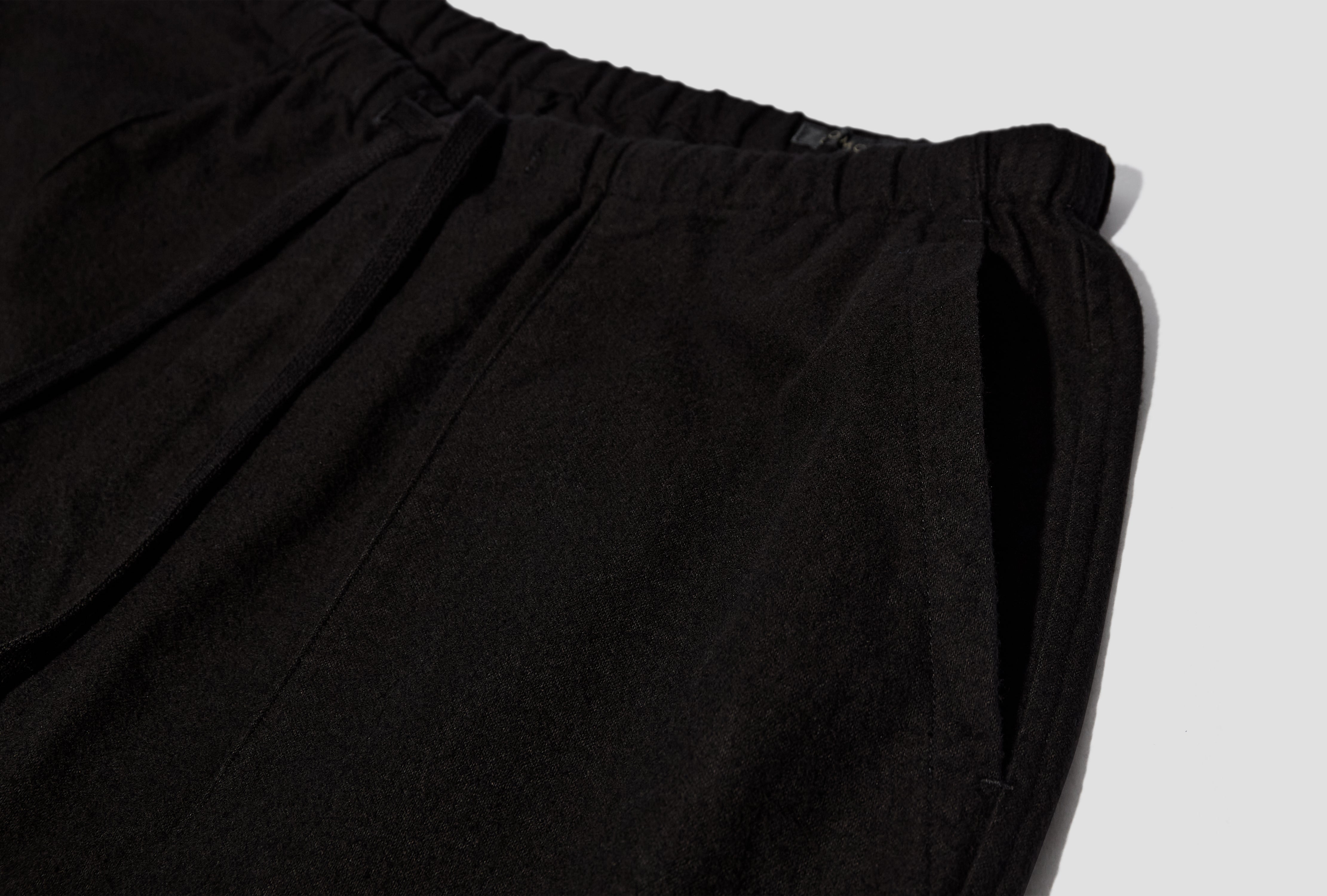 COTTON FLANNEL TAPERED PANTS C03-03024 Black
