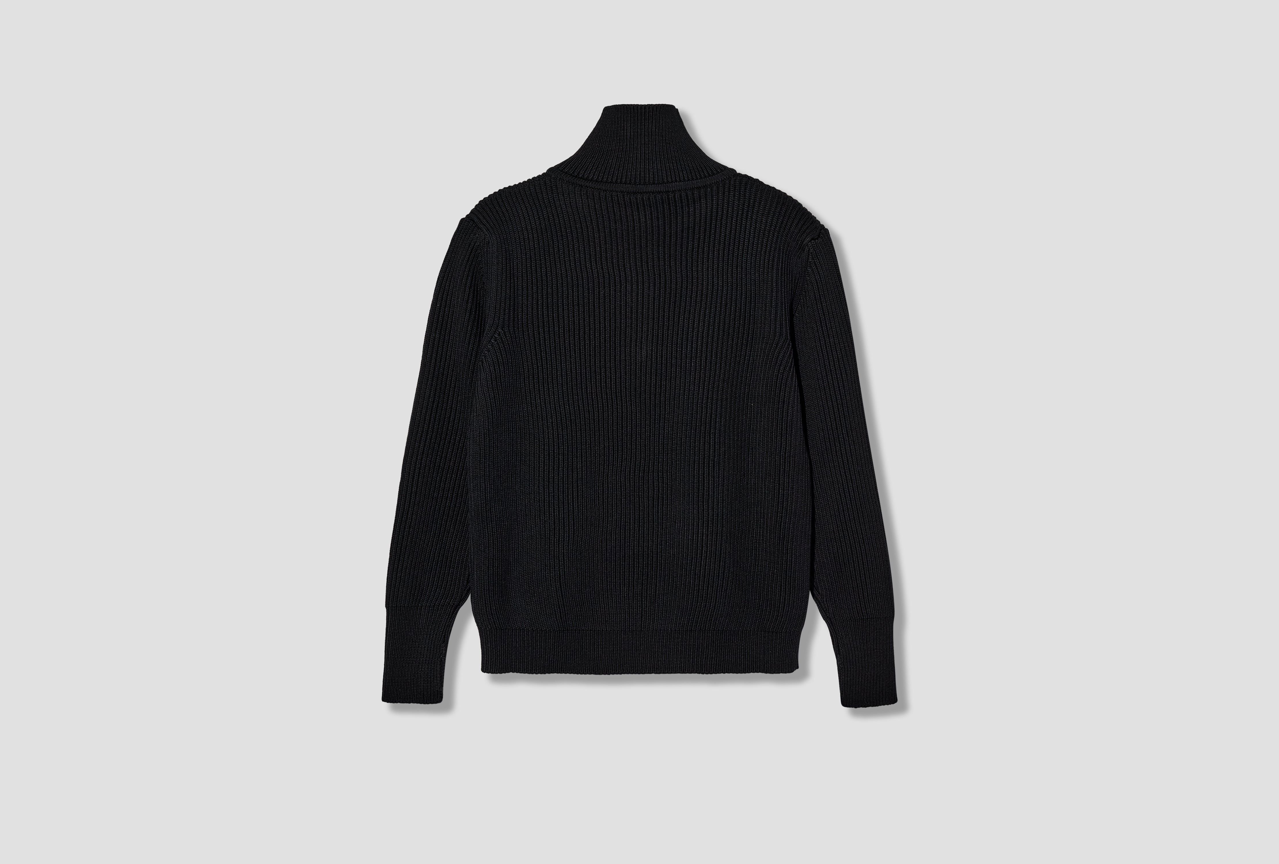 NAVY HALF-ZIP - 5 GAUGE / SIGNATURE YARN Black