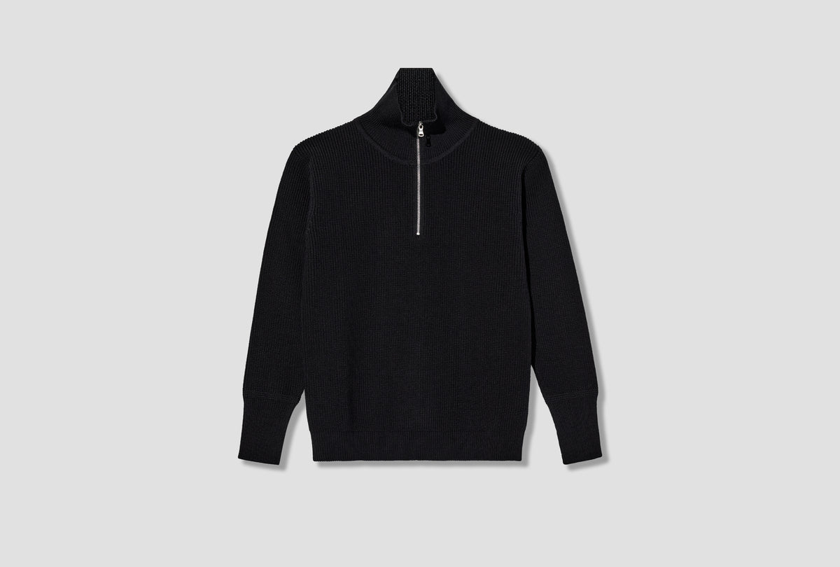 SAILOR HALF-ZIP - 7 GAUGE / SIGNATURE YARN Black