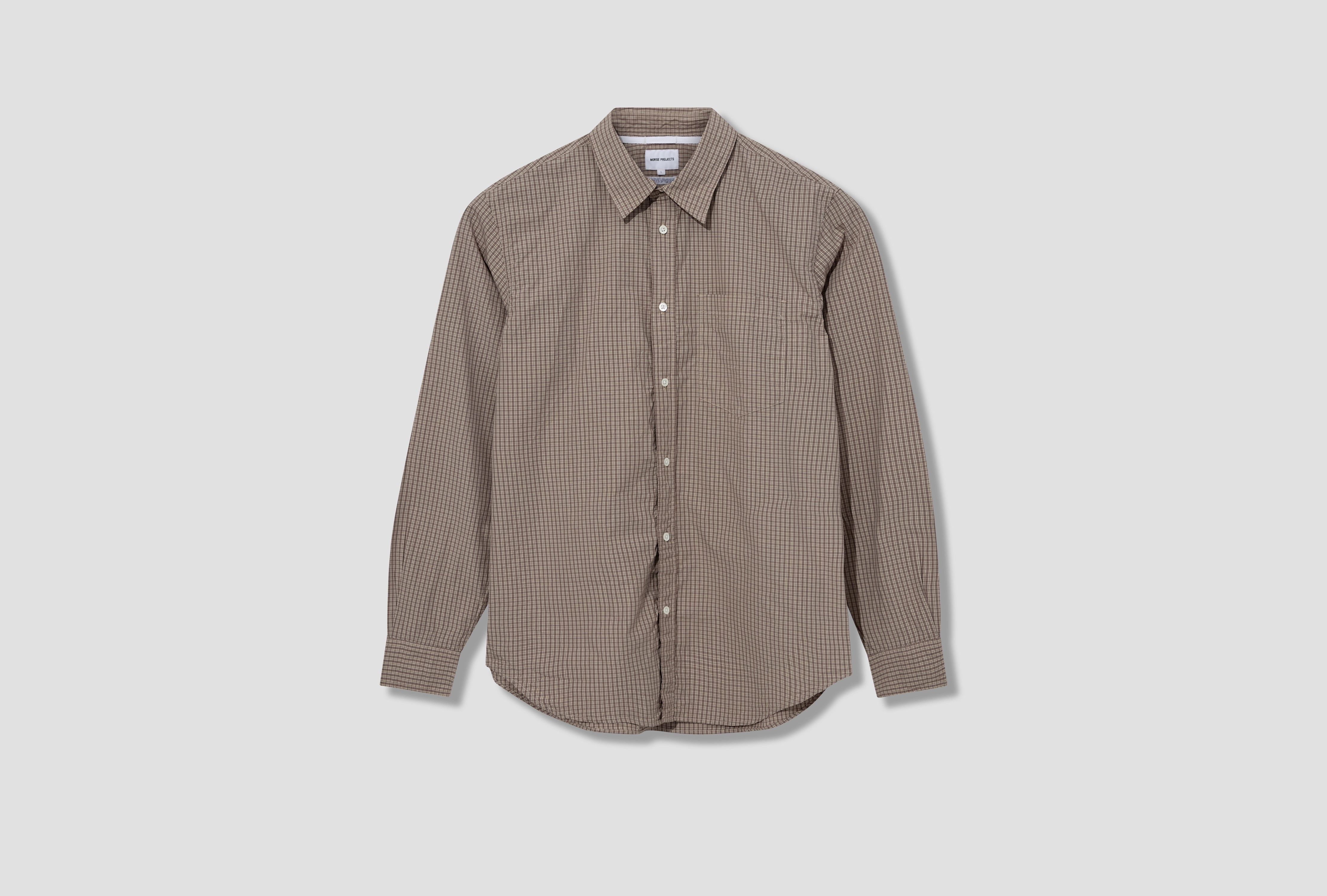 ALGOT POPLIN CHECK SHIRT N40-0846 Light brown