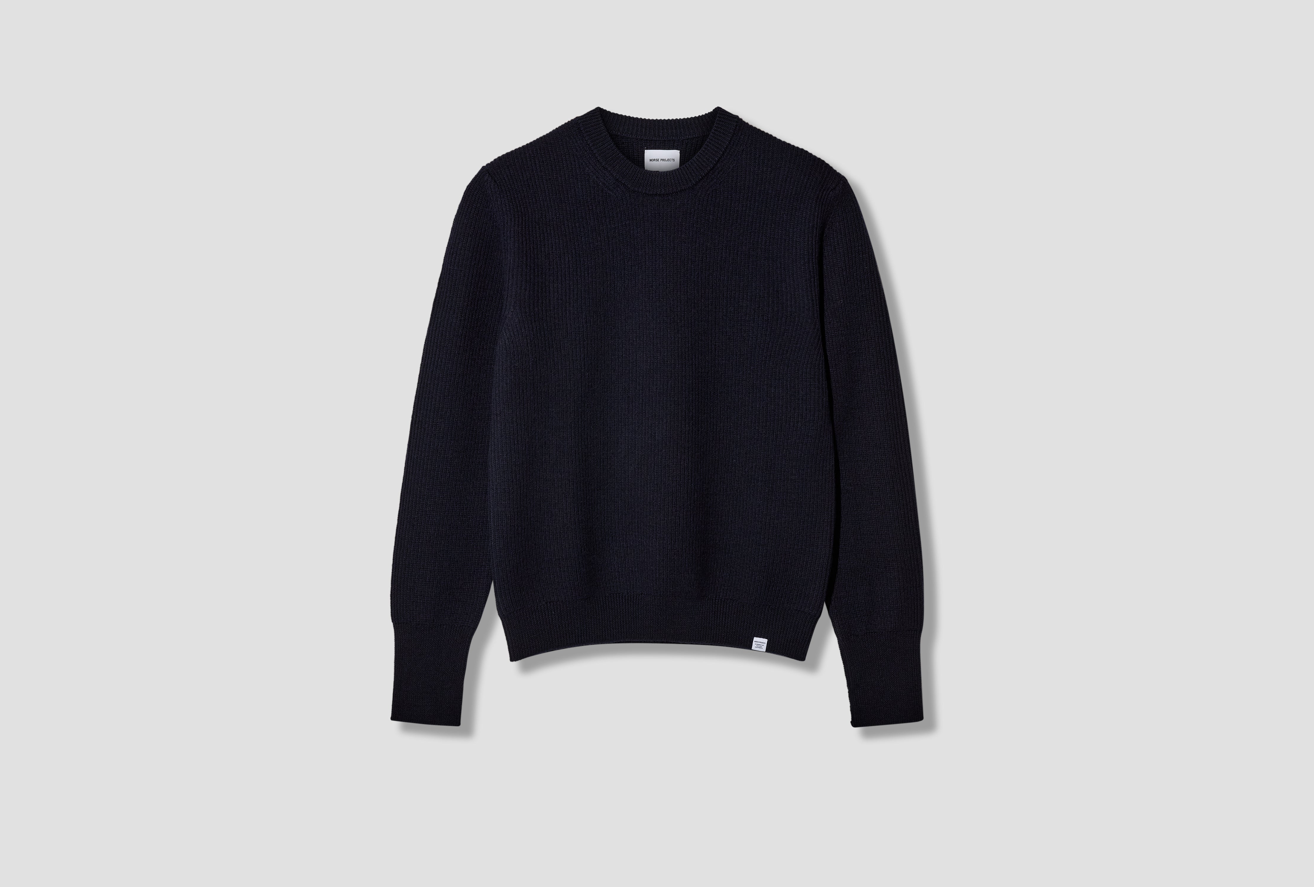HENNING COTTON WOOL RIB SWEATER N45-0660 Navy