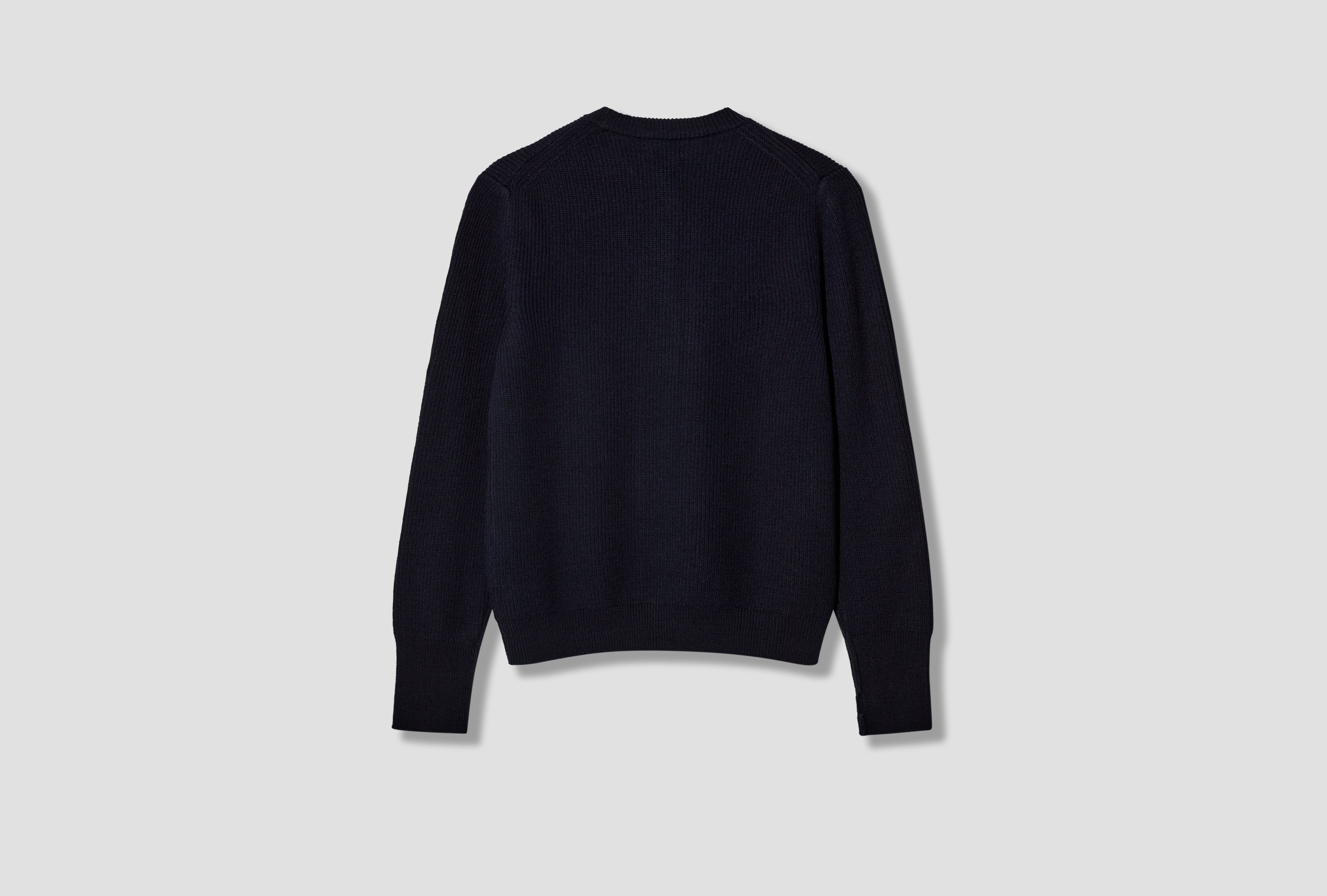 HENNING COTTON WOOL RIB SWEATER N45-0660 Navy