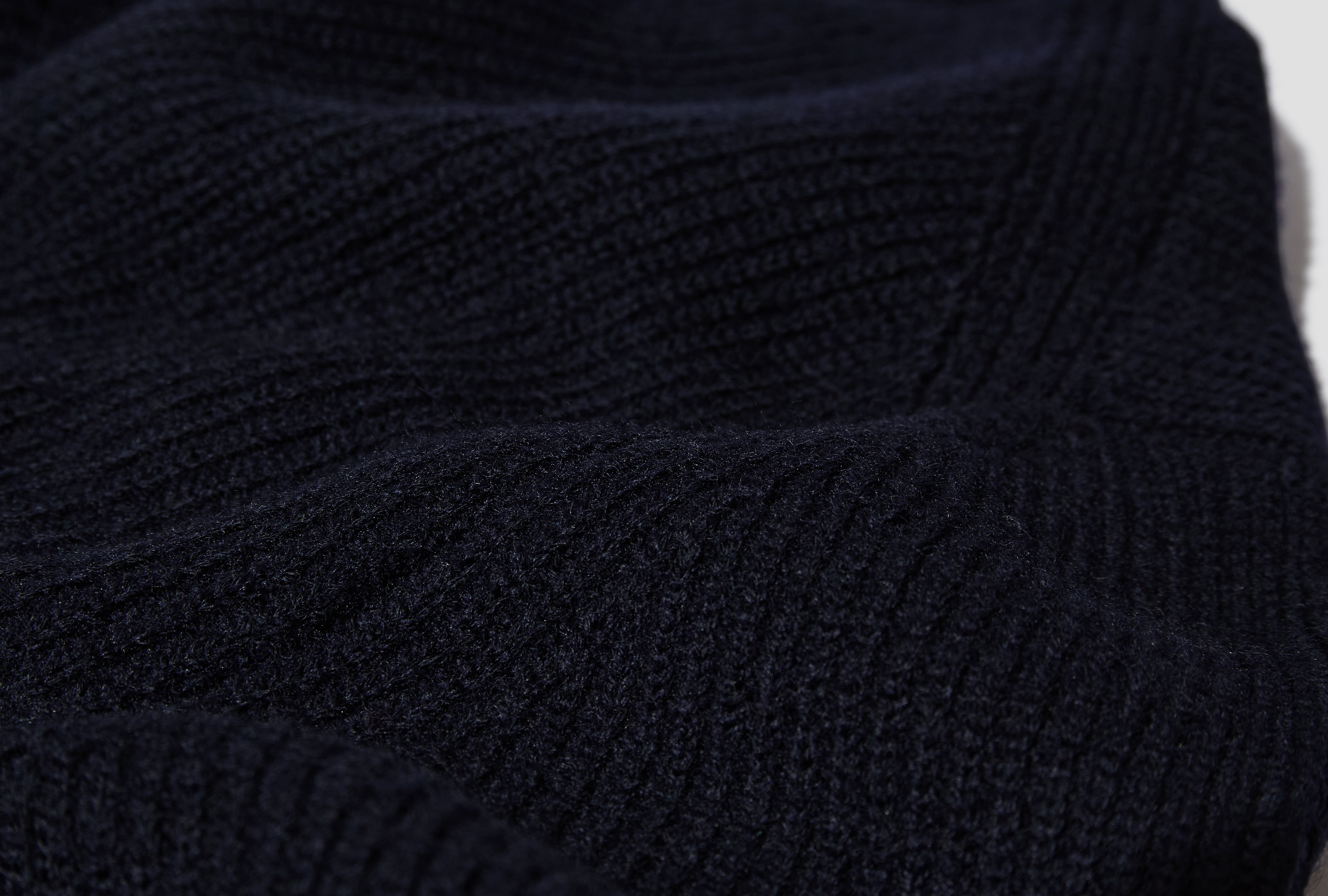 HENNING COTTON WOOL RIB SWEATER N45-0660 Navy
