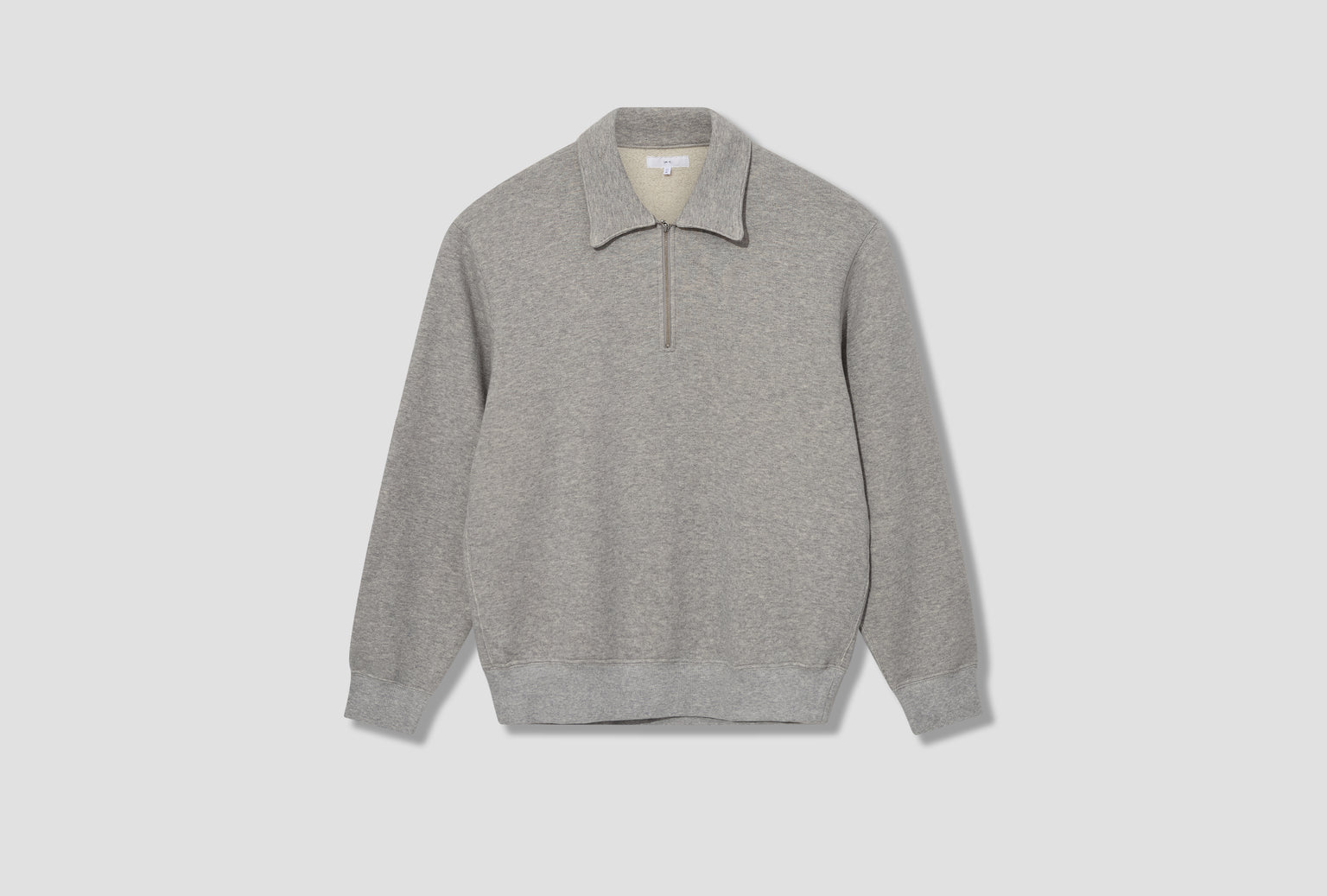 COTTON WOOL QUARTER ZIP SWEATSHIRT LW636CW Light grey