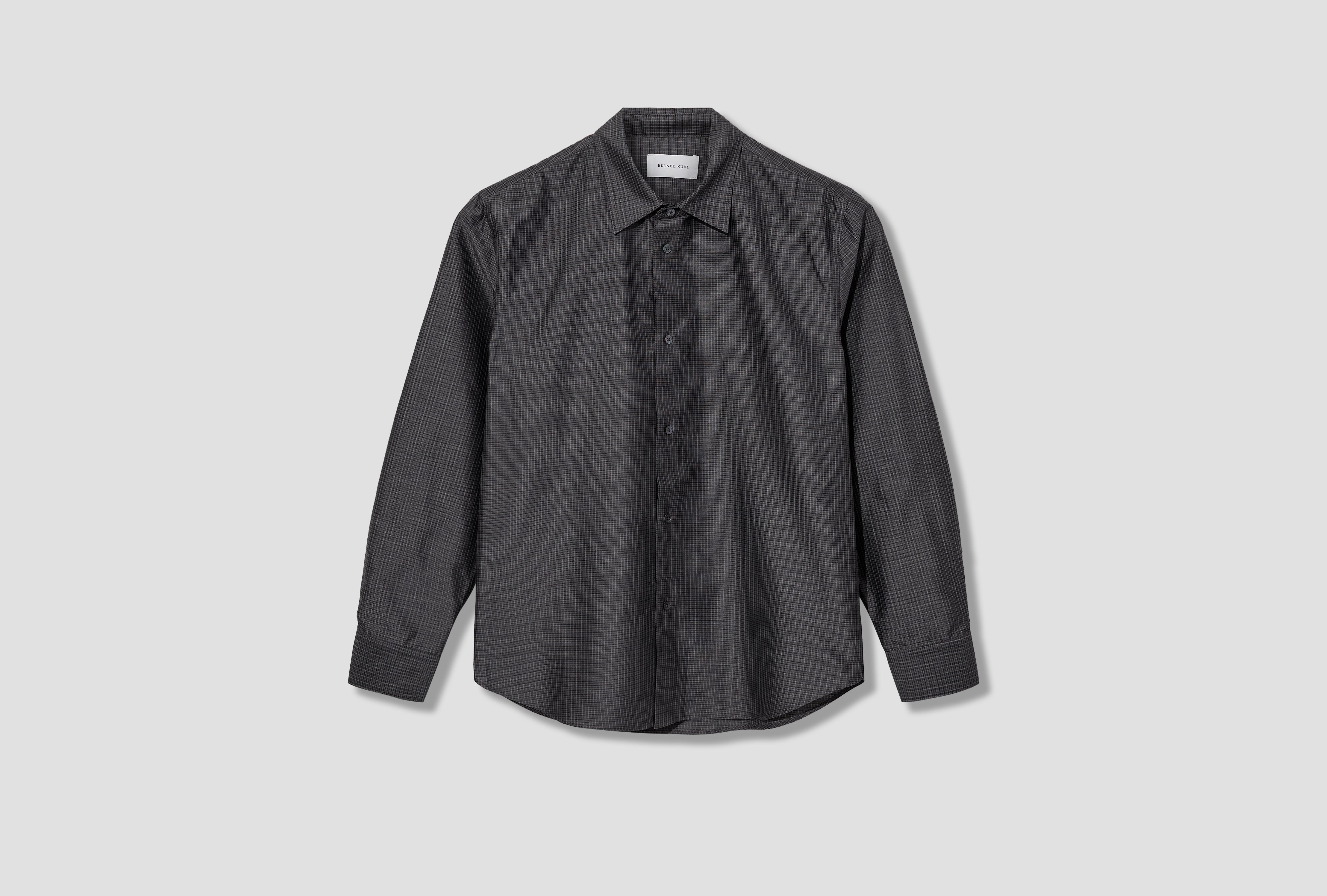 VOLUME SHIRT - GRID 3-85S26 Charcoal
