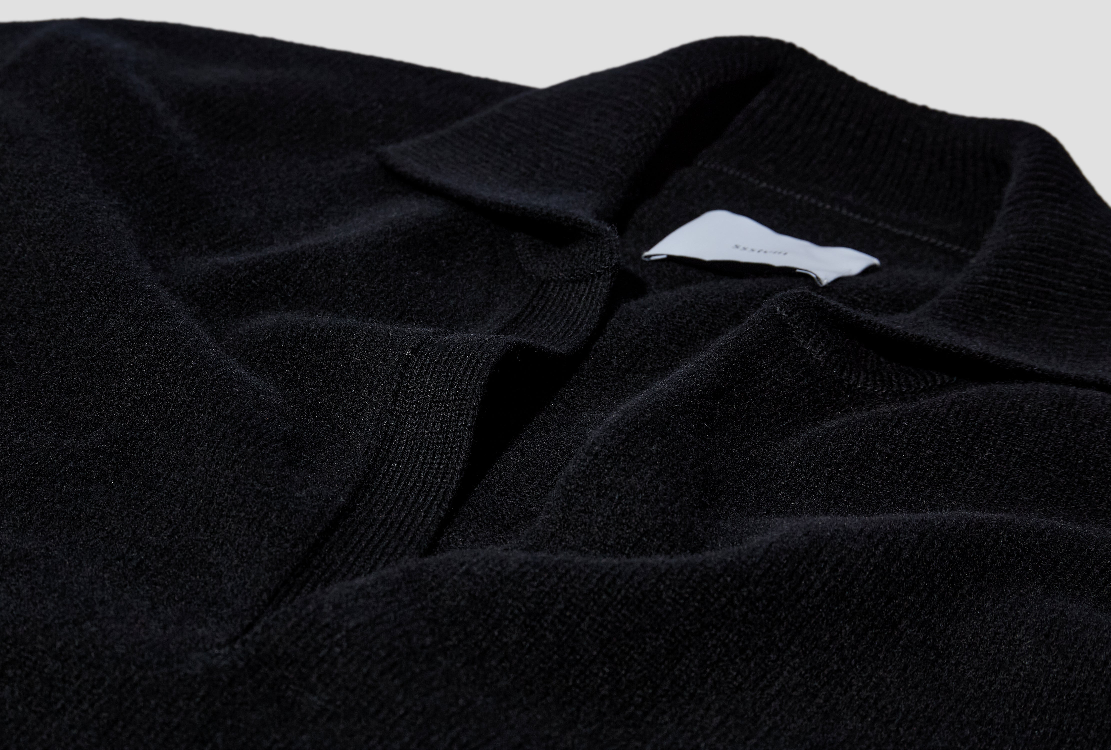 EXTRA FINE WOOL KNIT SKIPPER LONG SLEEVE ST.1291 Black