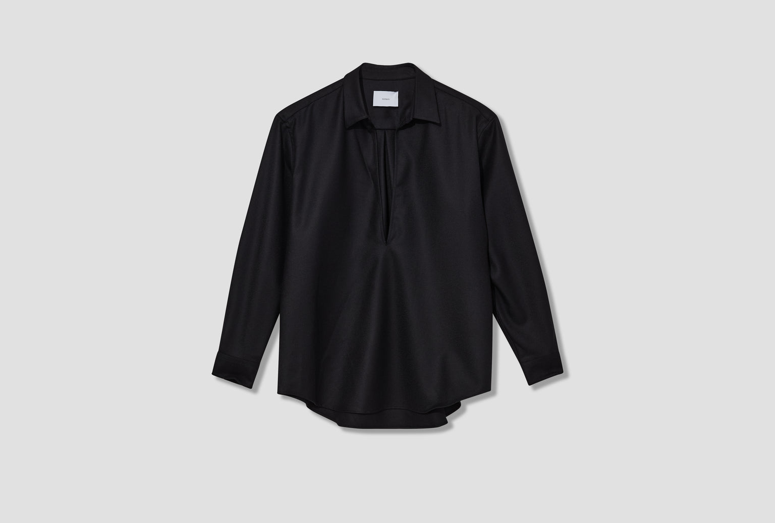 WOOL FLANNEL OVERSIZED SKIPPER SHIRT ST.1324 Black