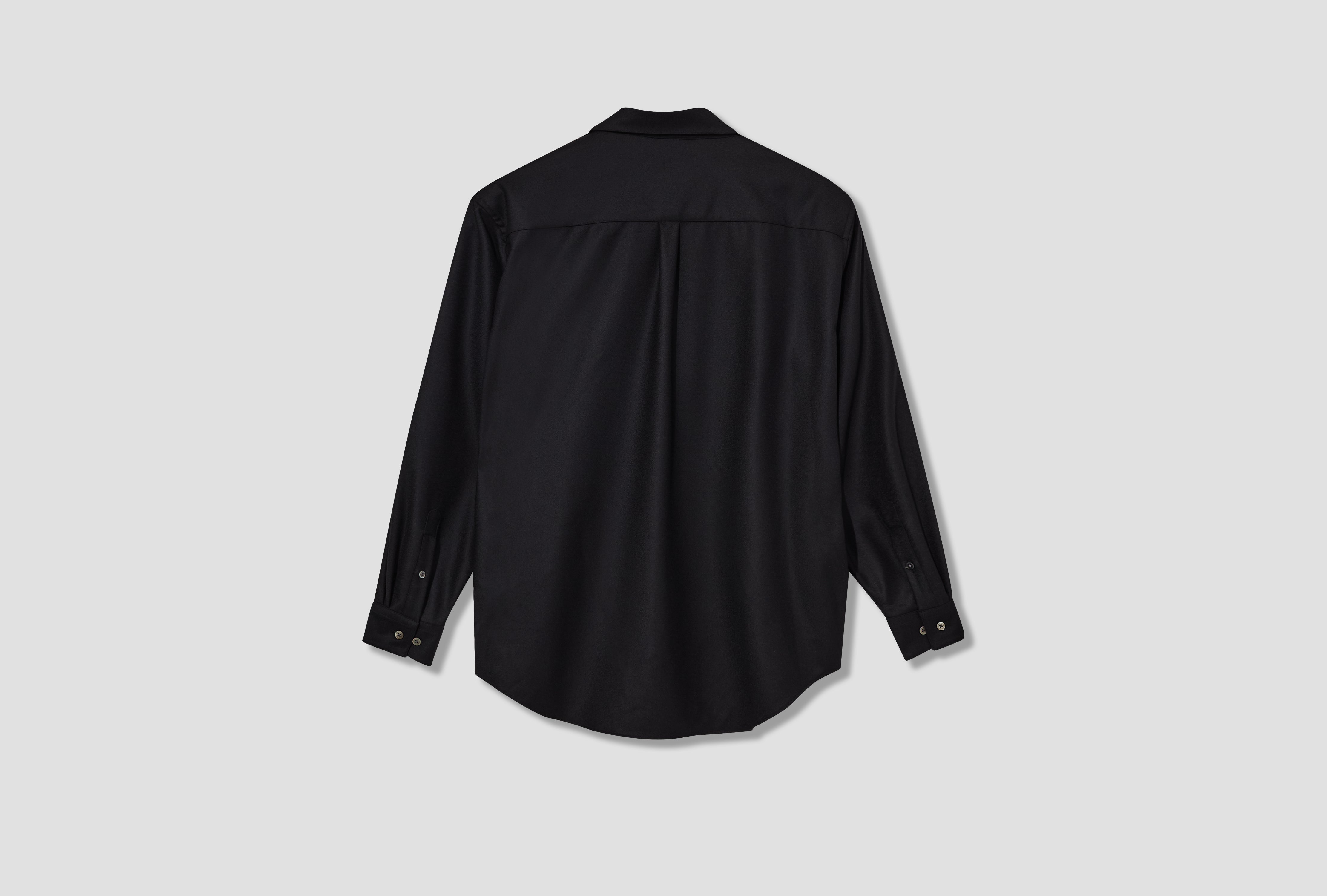 WOOL FLANNEL OVERSIZED SKIPPER SHIRT ST.1324 Black