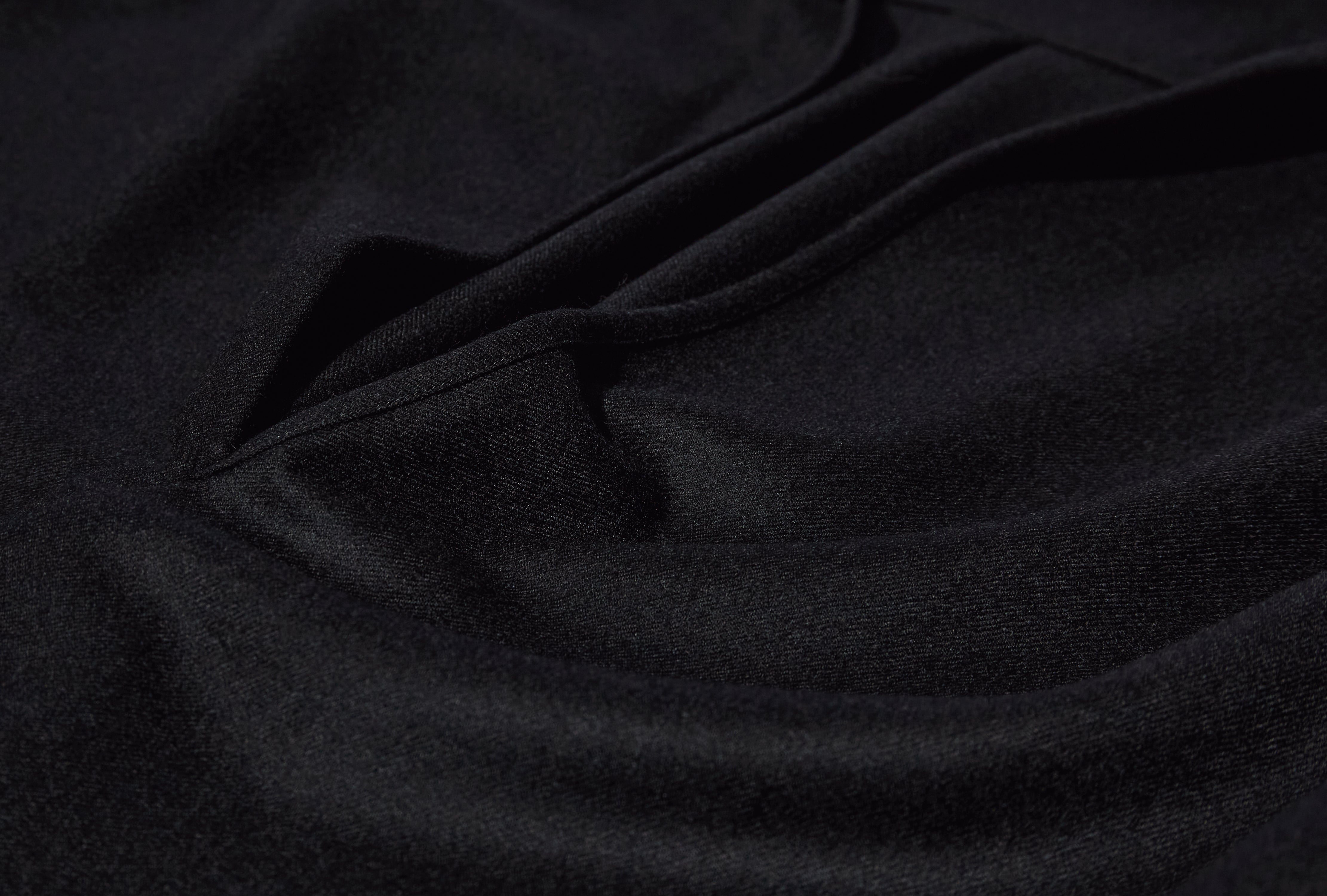 WOOL FLANNEL OVERSIZED SKIPPER SHIRT ST.1324 Black