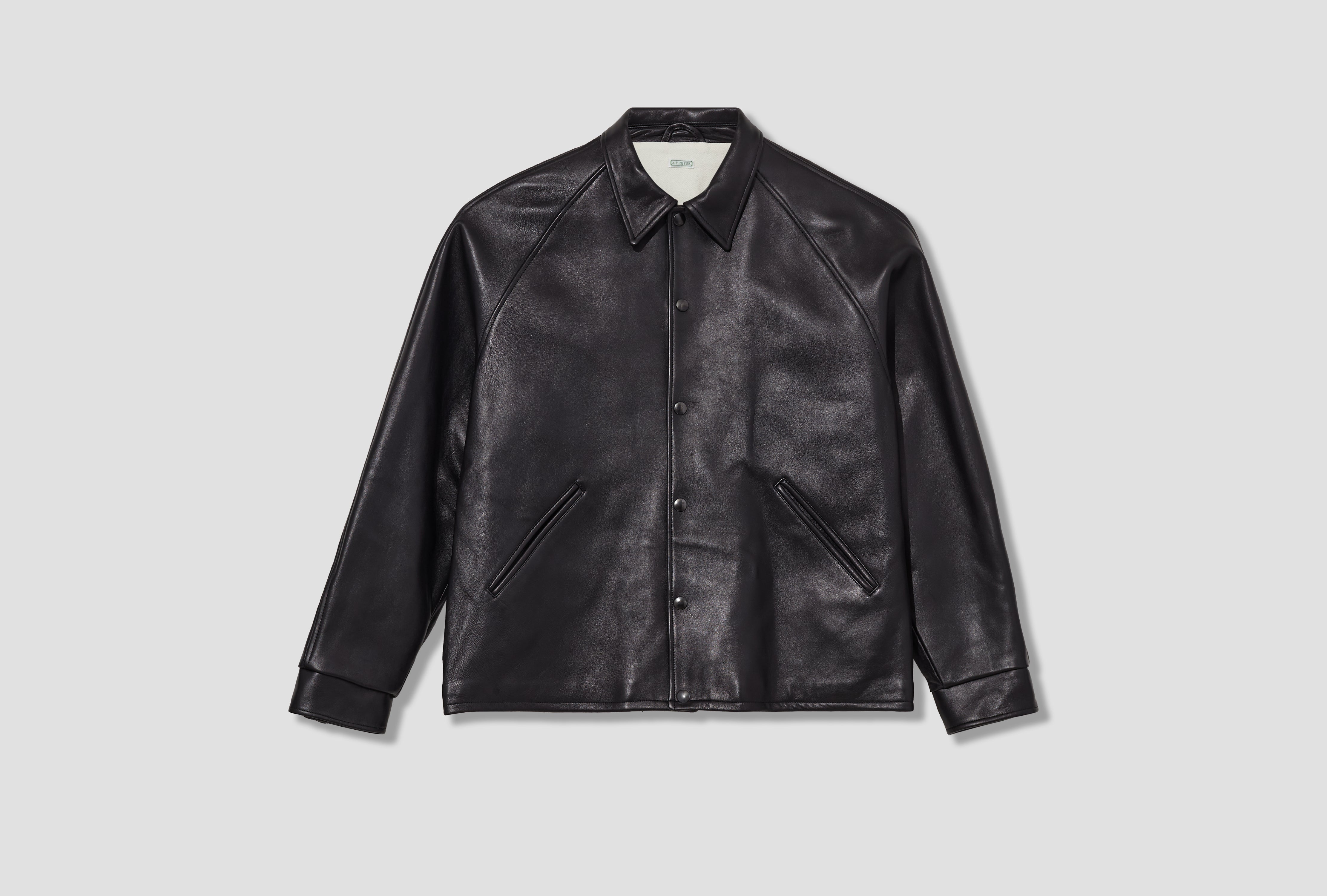 LEATHER COACH JACKET 25AAP-01-06 Black