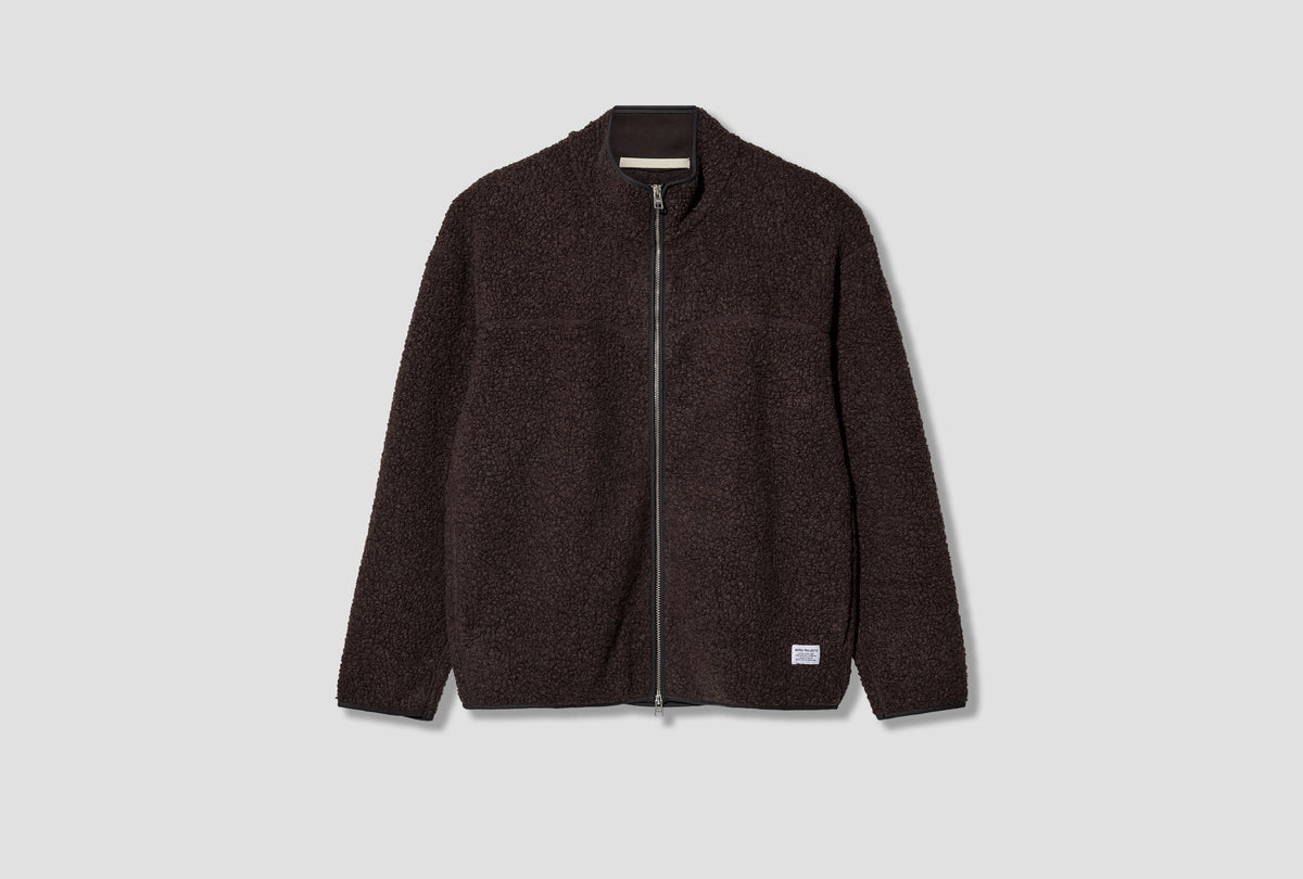 BJERGET SHERPA WOOL FLEECE JACKET N55-0646 Brown