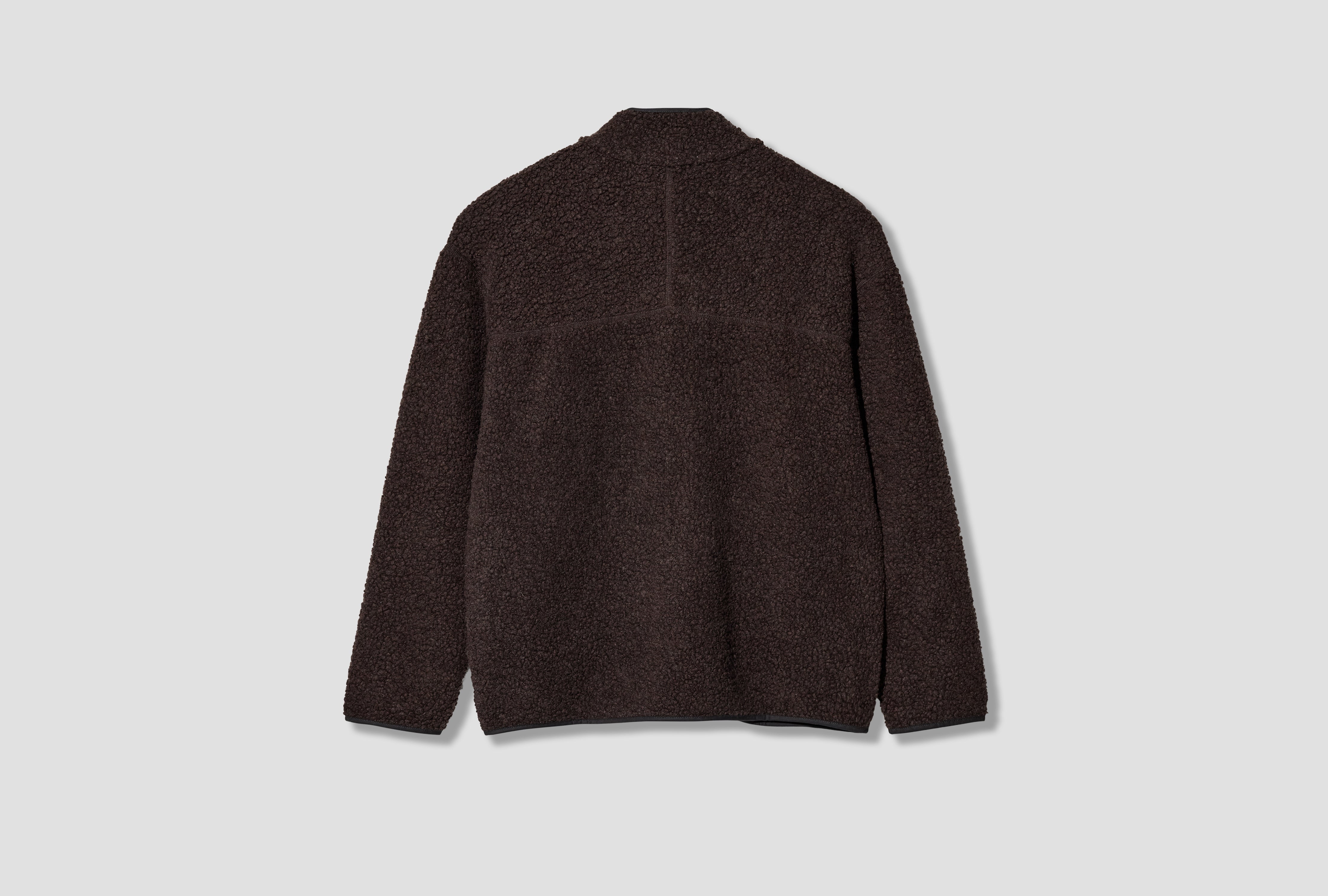 BJERGET SHERPA WOOL FLEECE JACKET N55-0646 Brown