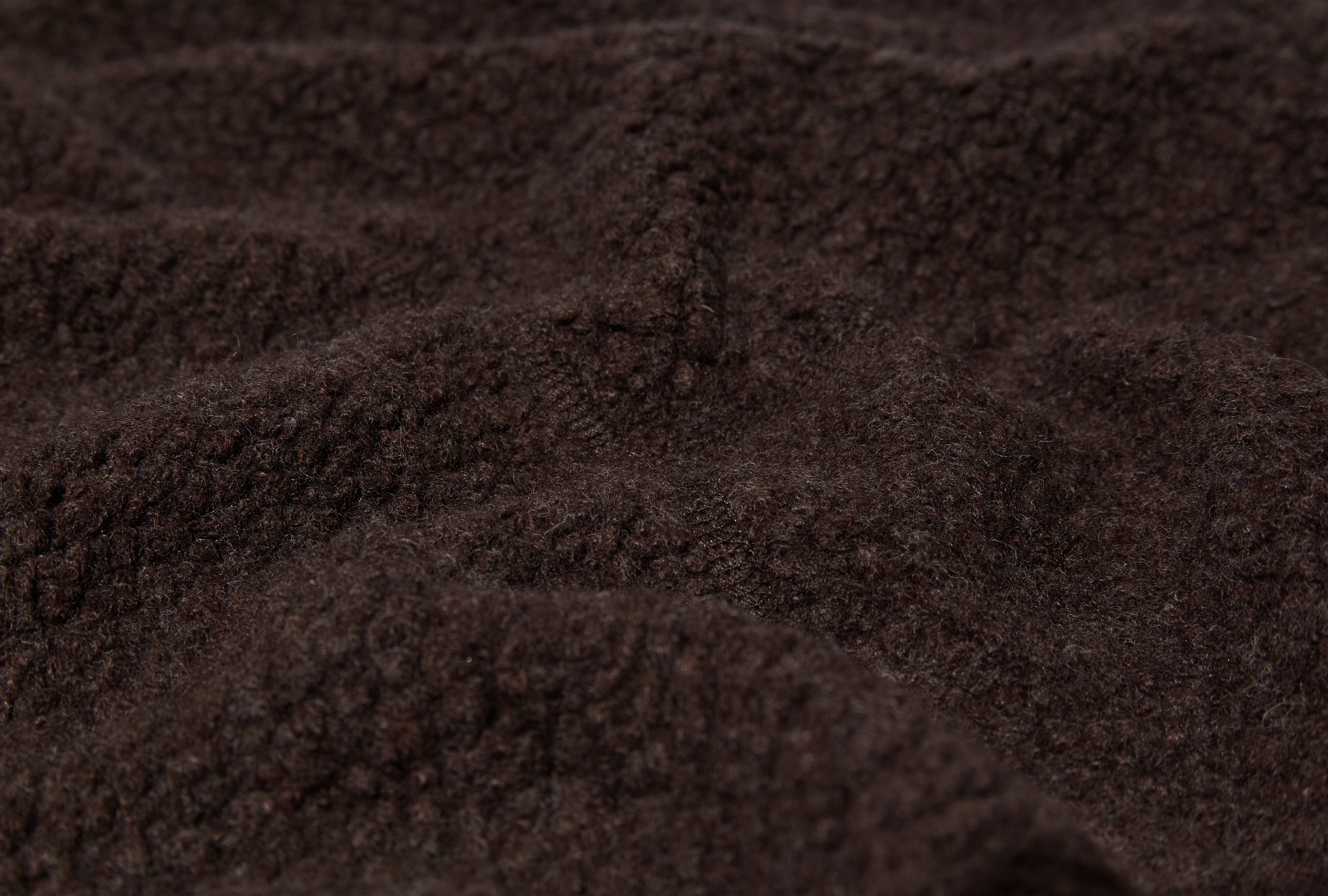 BJERGET SHERPA WOOL FLEECE JACKET N55-0646 Brown