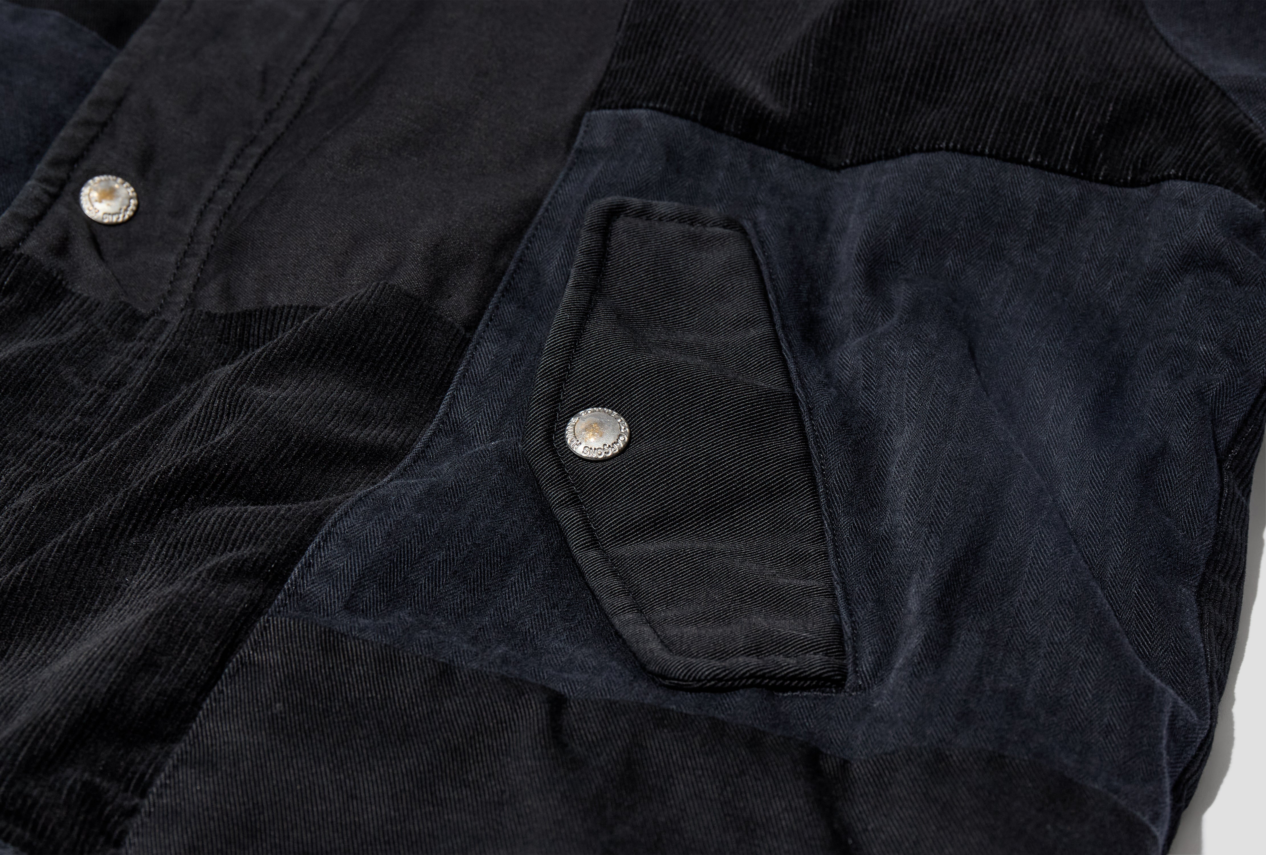 COTTON OXFORD X MULTI FABRICS MIX GARMENT TREATED HP-J021-W25 Black