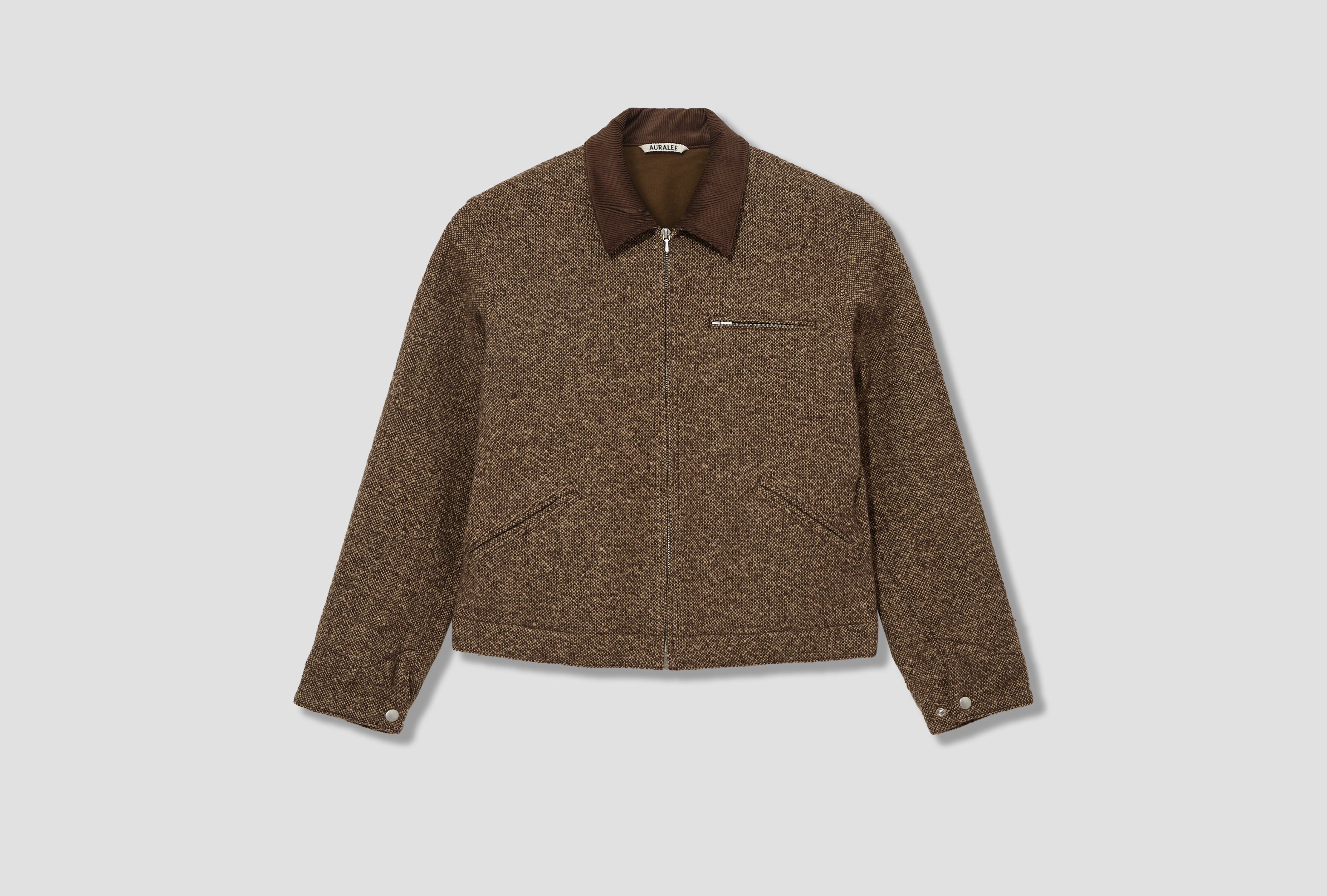 HOMESPUN TWEED ZIP BLOUSON A25AB01HT Brown