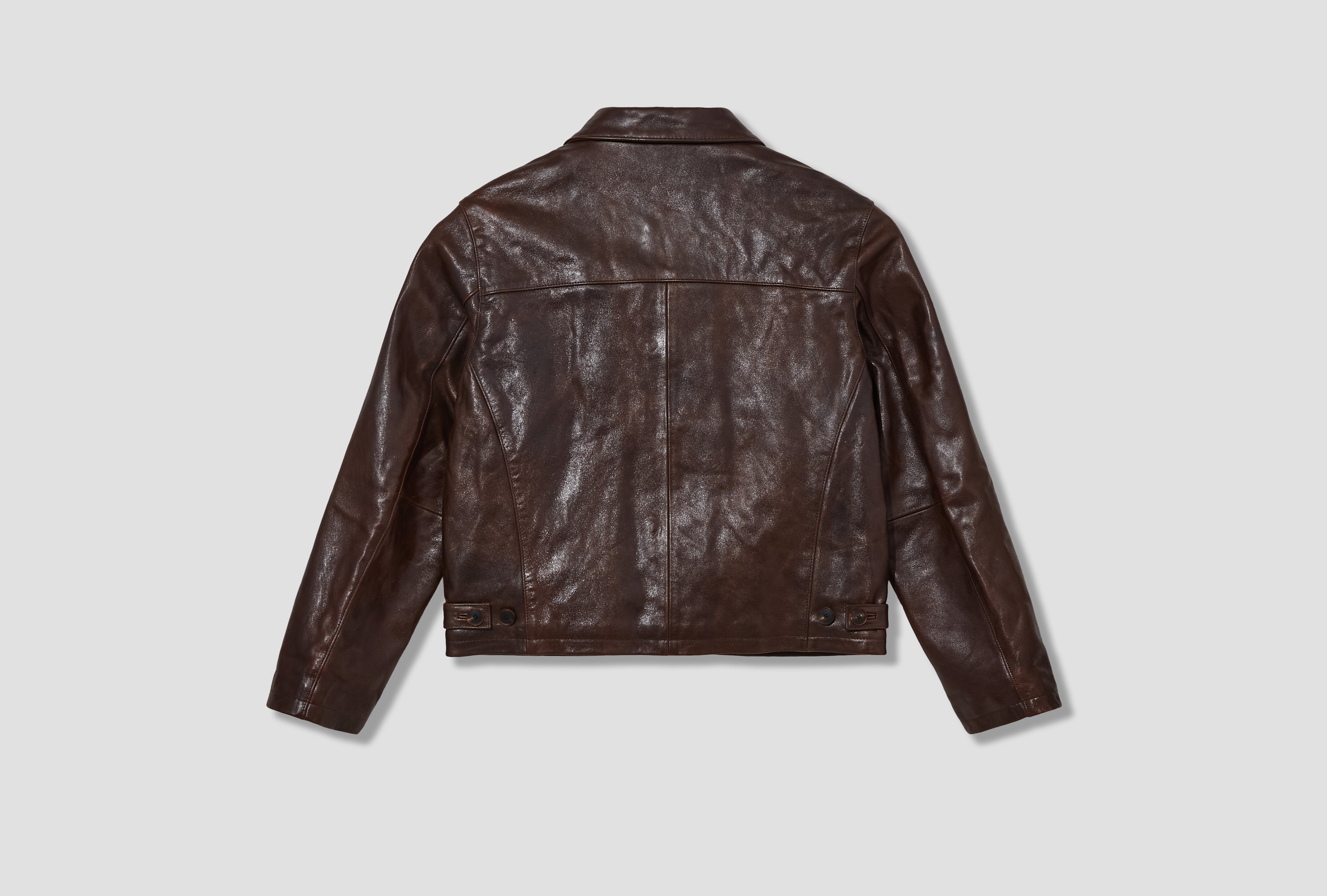 HEAVY LAMB LEATHER BLOUSON A25AB02LA Dark brown