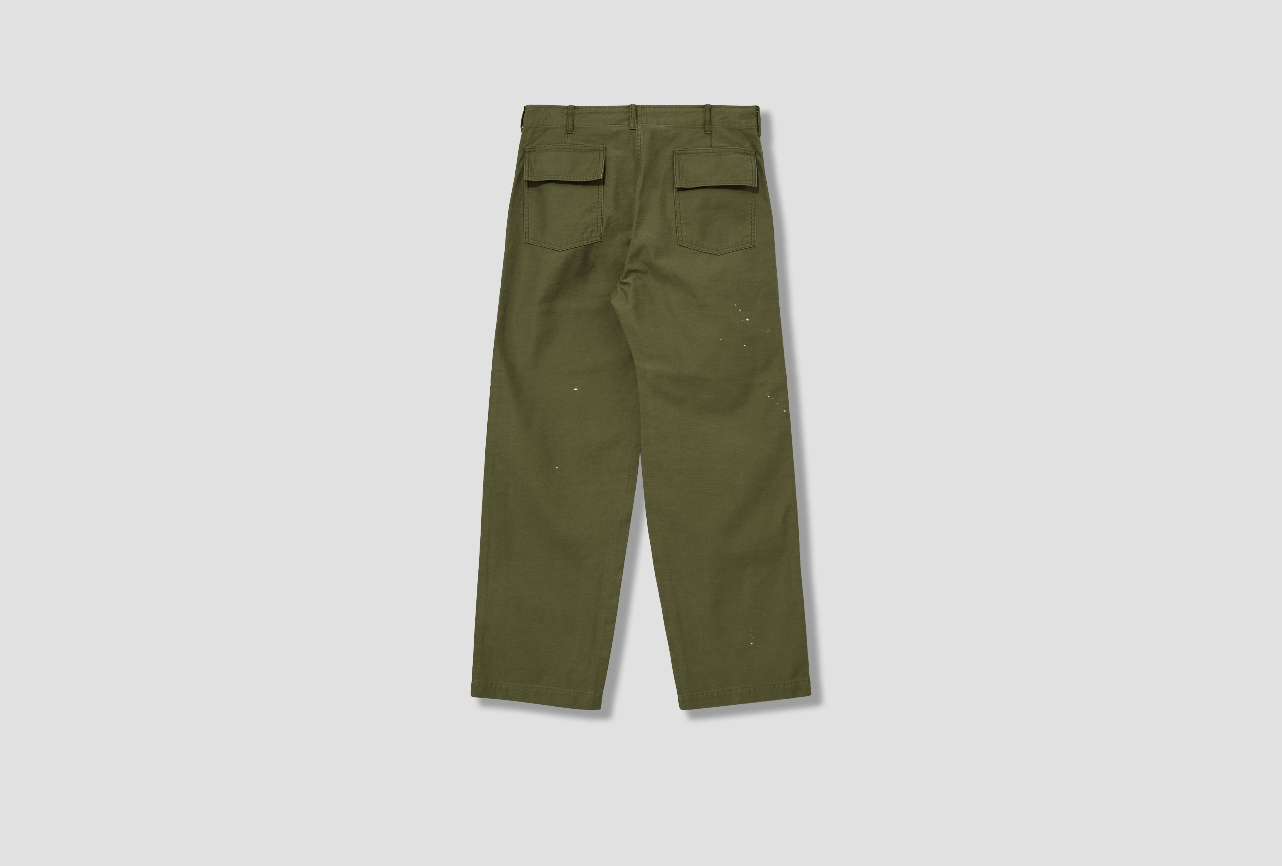 WASHED BAGGY SATIN BLEACHED BAKER PANTS A25AP01BP Olive