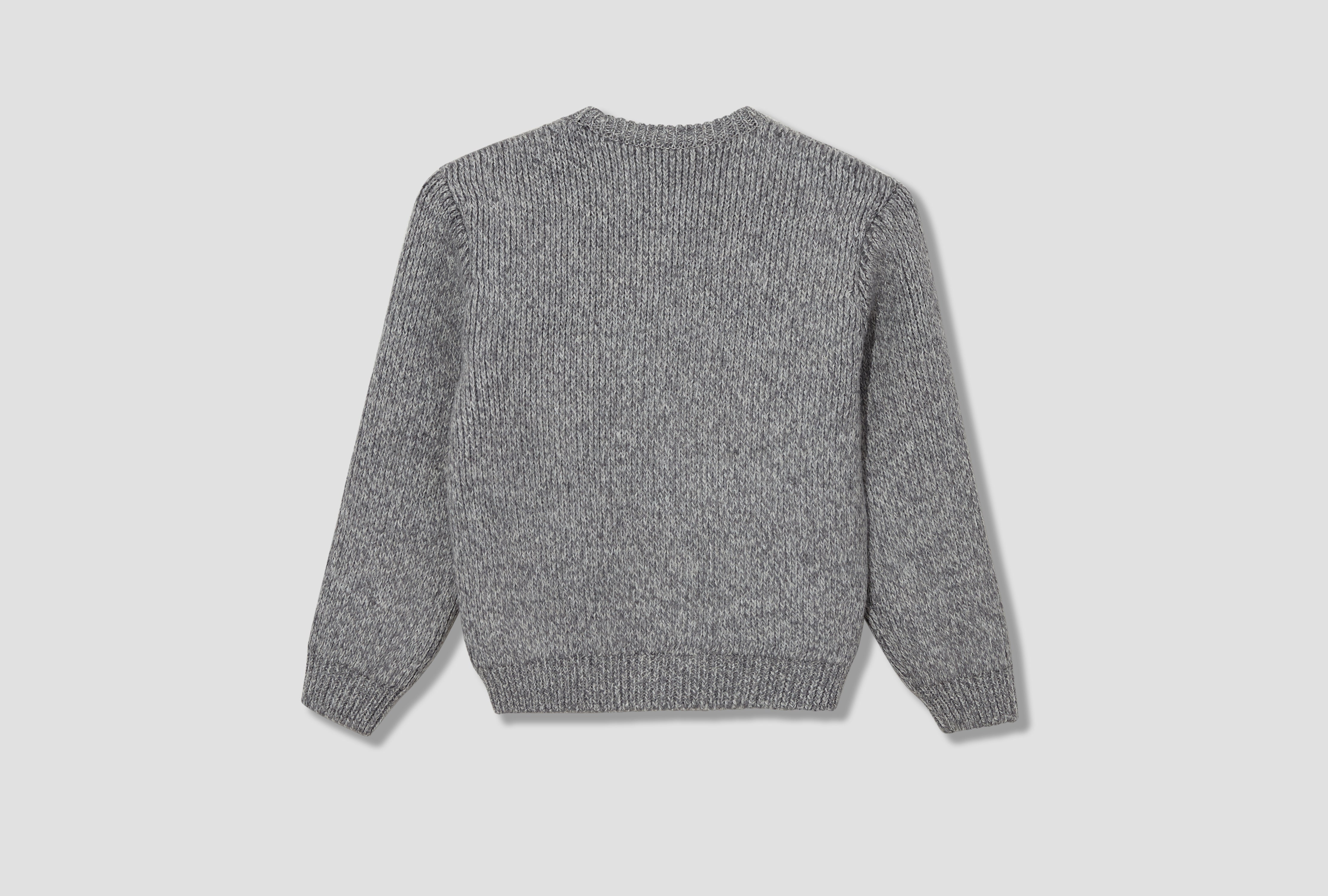 DOUBLE-FACED WOOL ALPACA LOW GAUGE KNIT PULLOVER A25AP02TA Light grey