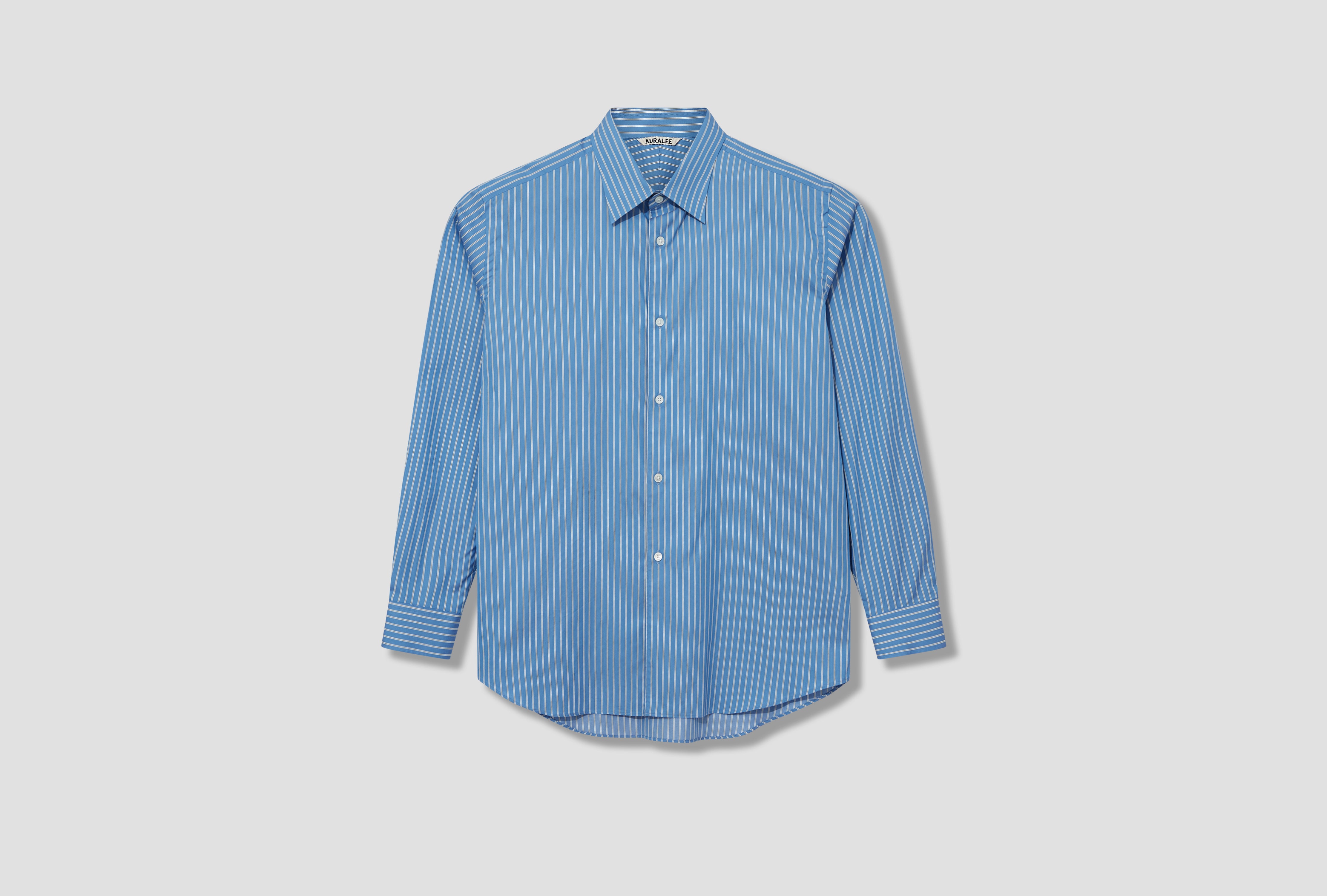 COTTON SILK STRIPE SHIRT A25AS01CS Blue